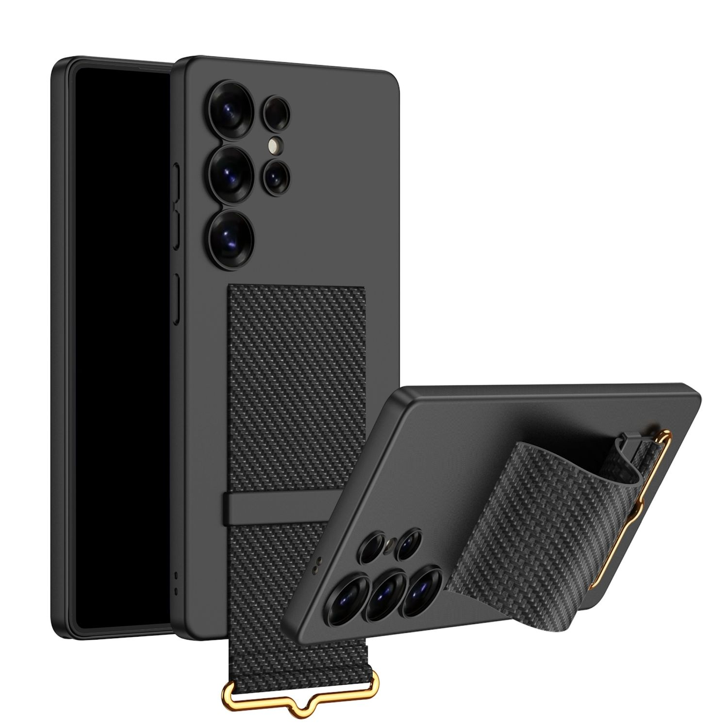 WIGENTO GKK Ultra dnne Hlle mit Armband Halter, Backcover, Samsung,  Galaxy S25 Ultra 5G, Carbon