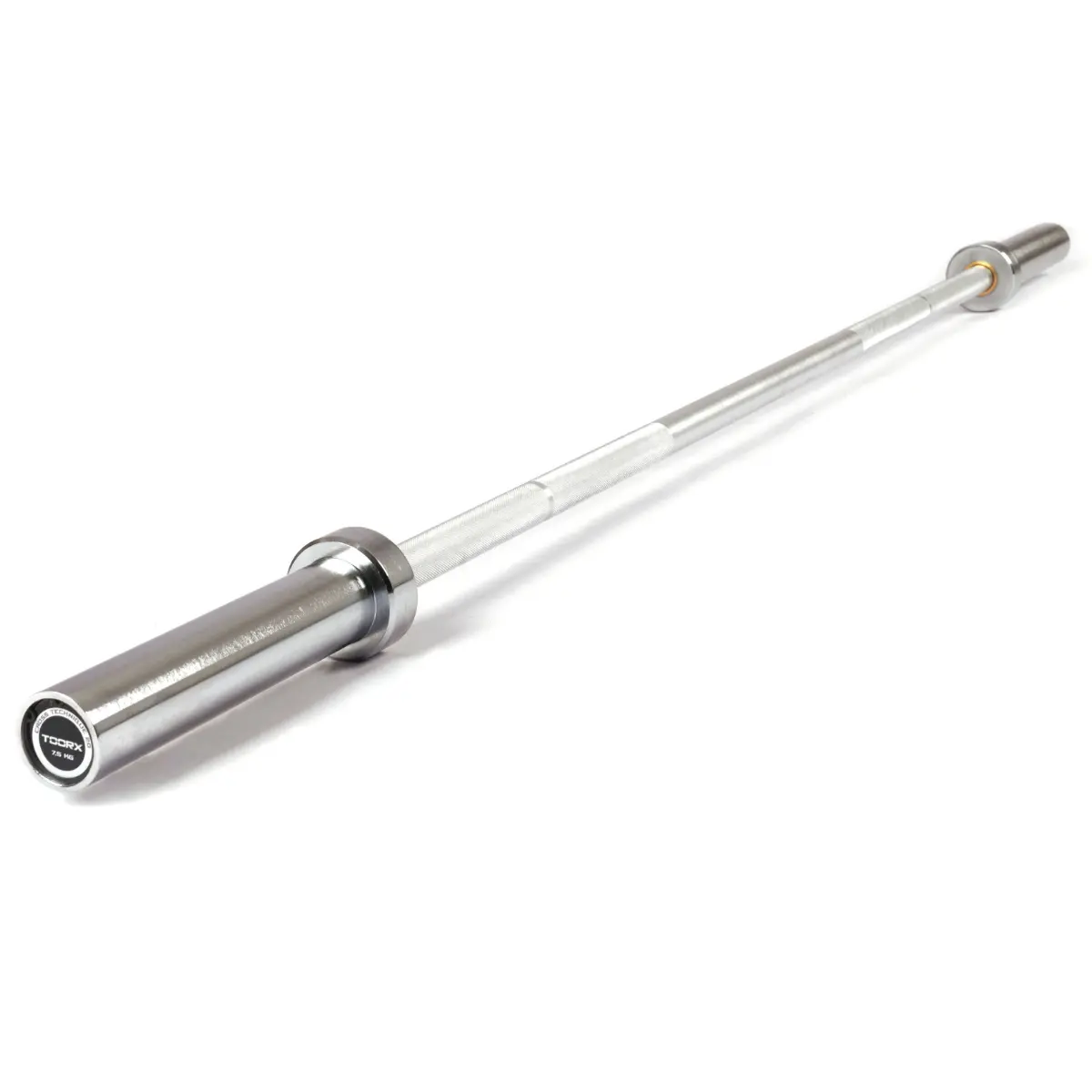 Zilveren halter op wit oppervlak.