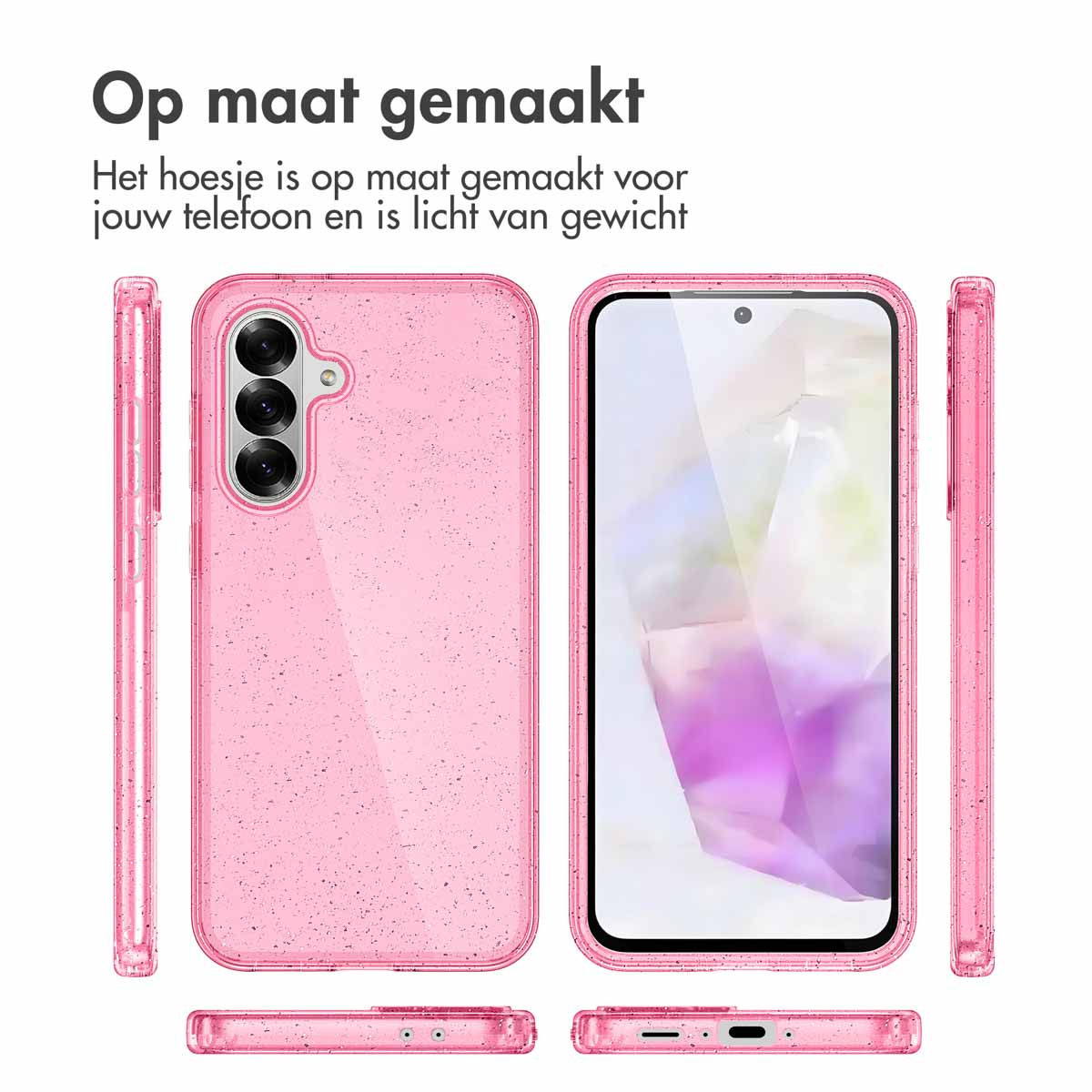 IMOSHION Sparkle Backcover - Geschikt voor Samsung Galaxy A36 - Telefoonhoesje voor Samsung Samsung Galaxy A36 Roze