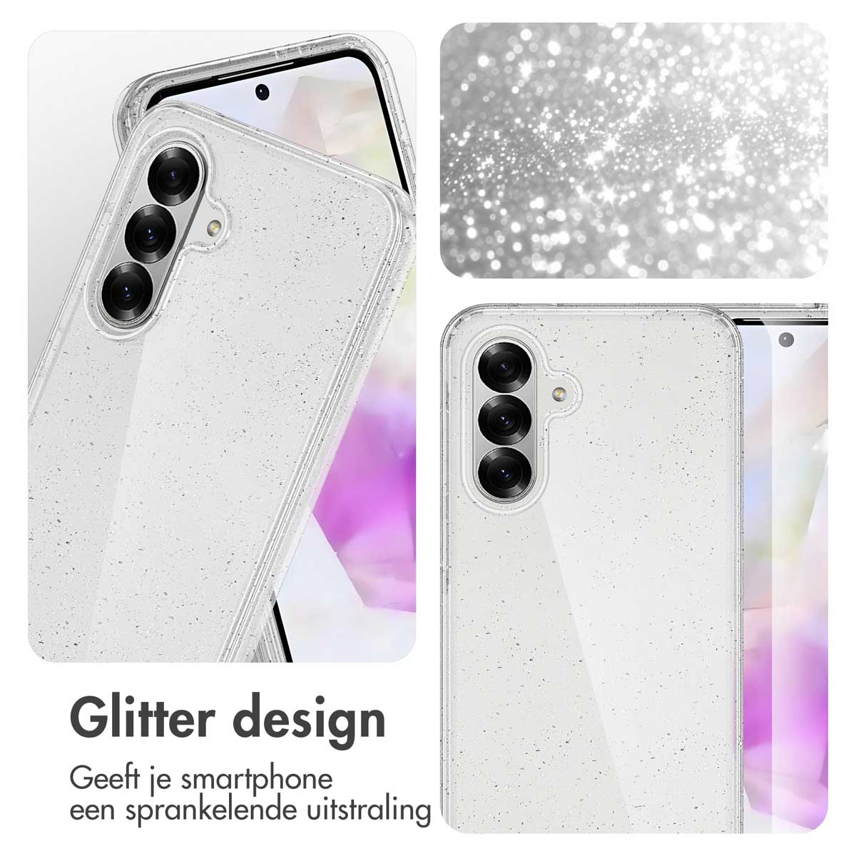 IMOSHION Sparkle Backcover - Geschikt voor Samsung Galaxy A36 - Telefoonhoesje voor Samsung Samsung Galaxy A36 Transparant