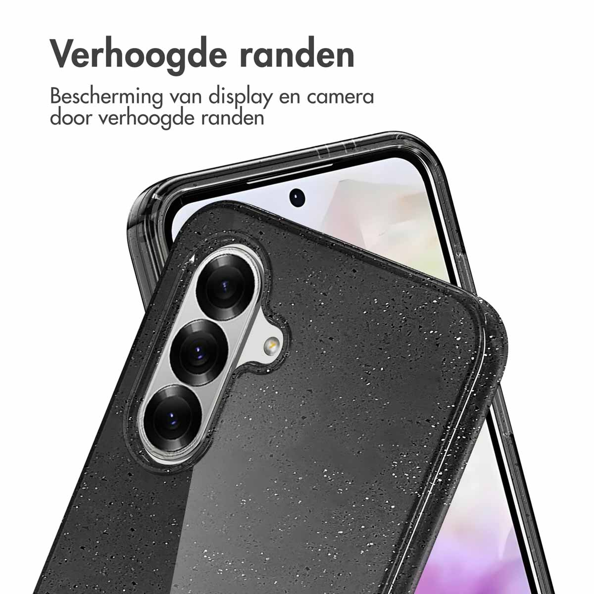 IMOSHION Sparkle Backcover - Geschikt voor Samsung Galaxy A36 - Telefoonhoesje voor Samsung Samsung Galaxy A36 Zwart