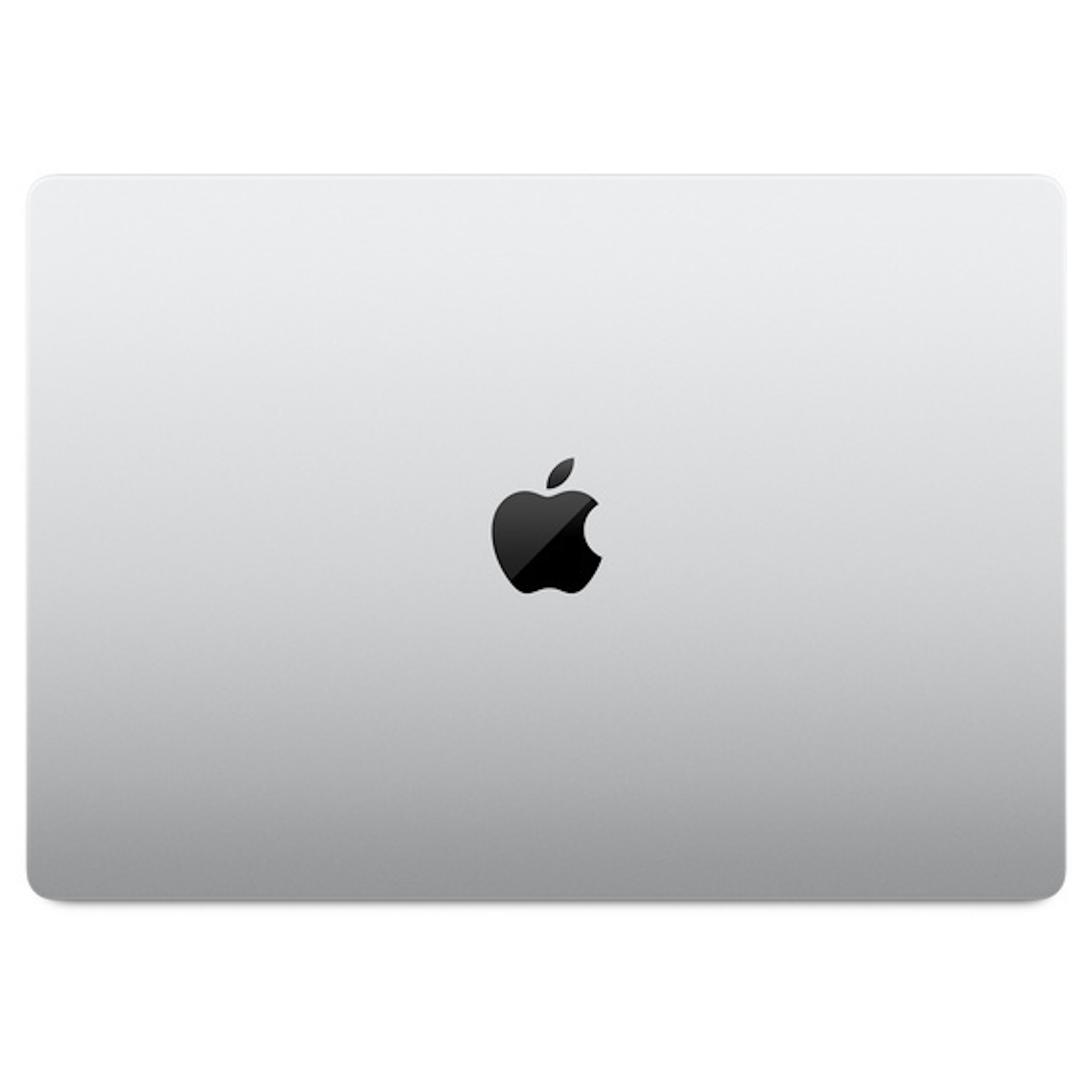 Een zilveren laptop met het Apple-logo in het midden van het deksel. Het deksel is gesloten en het oppervlak is glad.