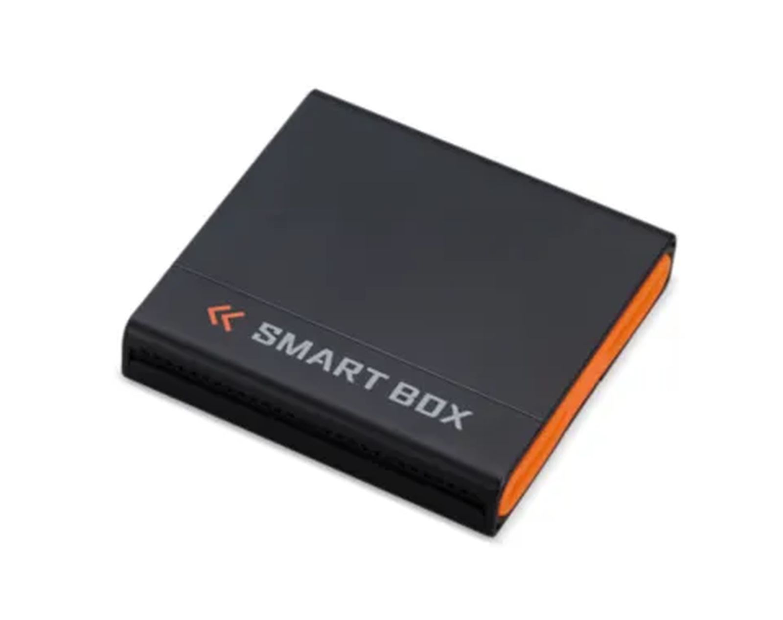 Czarny Smart Box z pomarańczową obwódką. Napis 'SMART BOX' jest na nim.