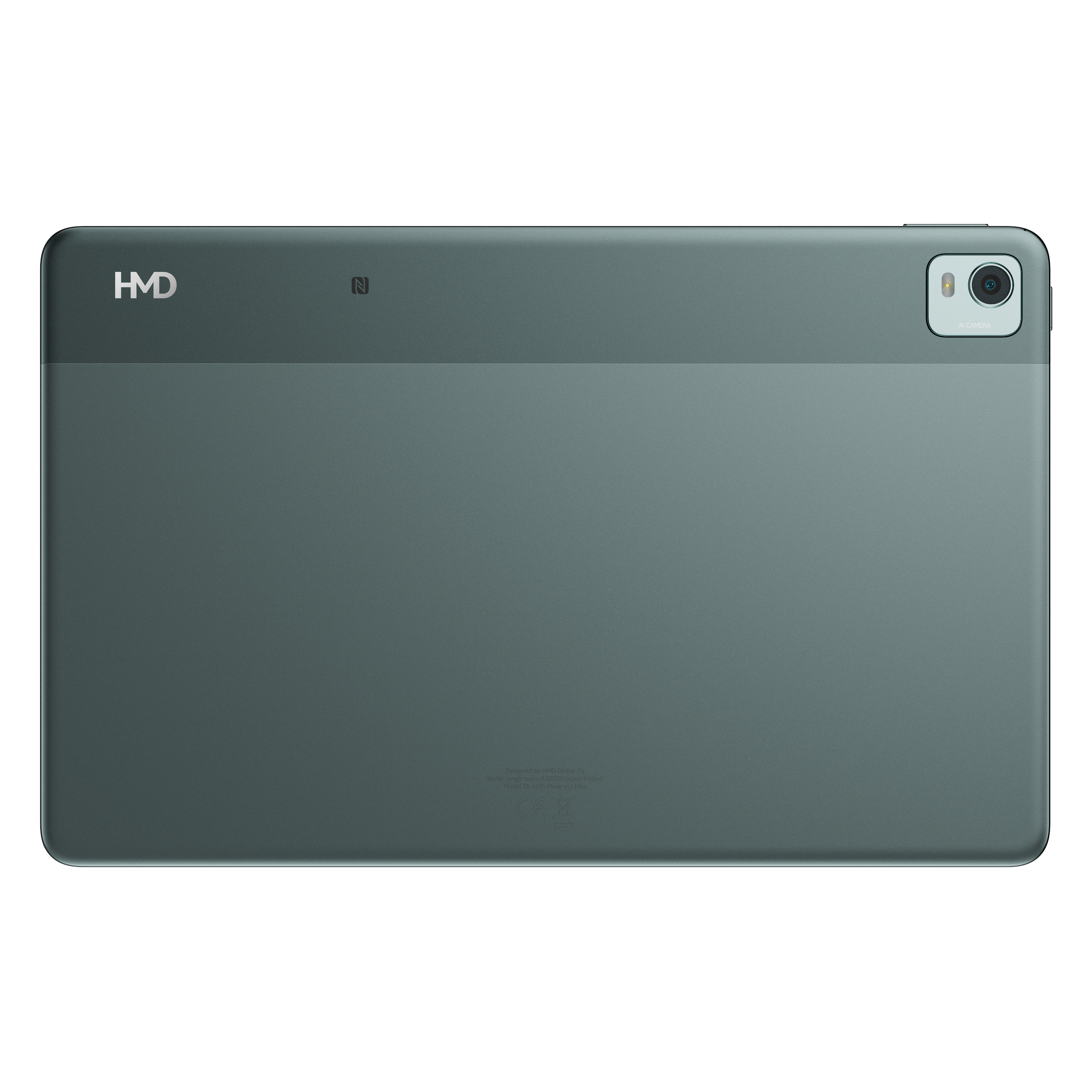 Tablet verde con logo HMD e fotocamera.