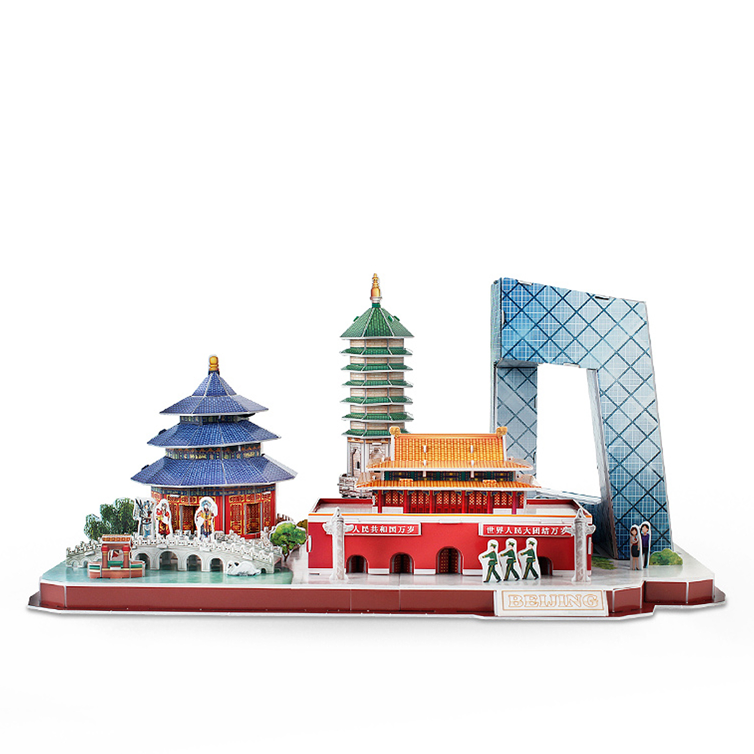 Un puzzle di Pechino che mostra vari edifici e strutture.