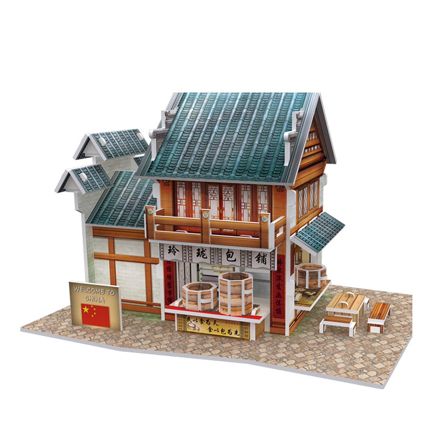 Un modello 3D di un ristorante cinese.
