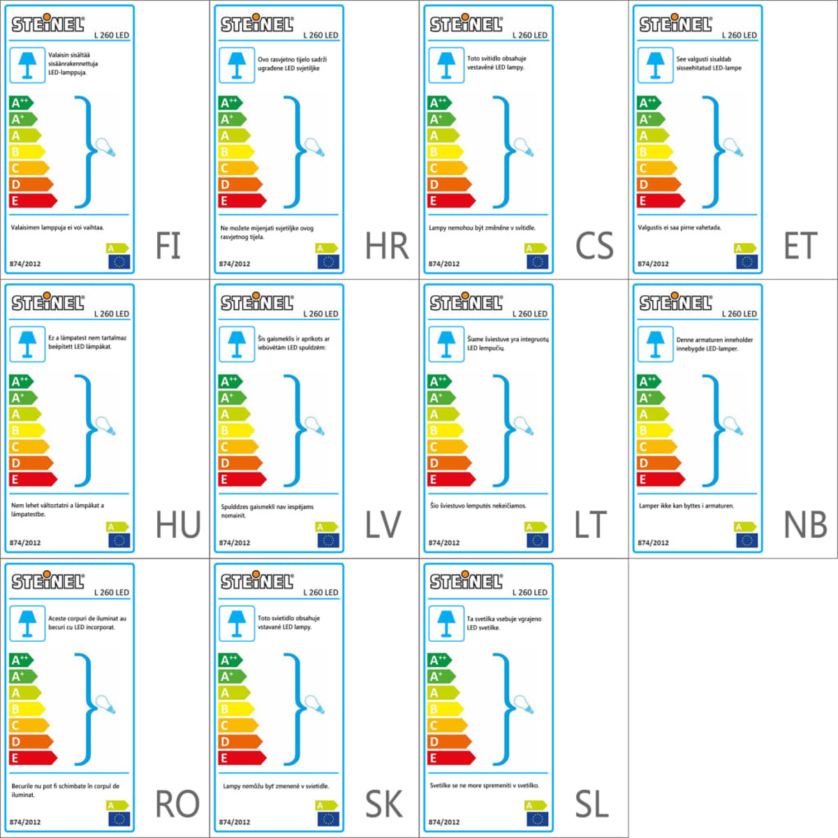Etichetta energetica, con un diagramma che mostra le classificazioni di efficienza energetica da A++ a E.
