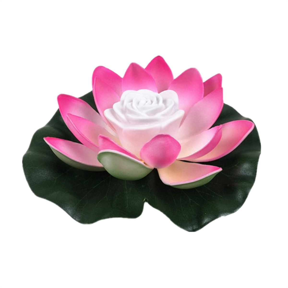 Eine Lotusblumenlampe mit weißem Zentrum und rosa Blütenblättern.