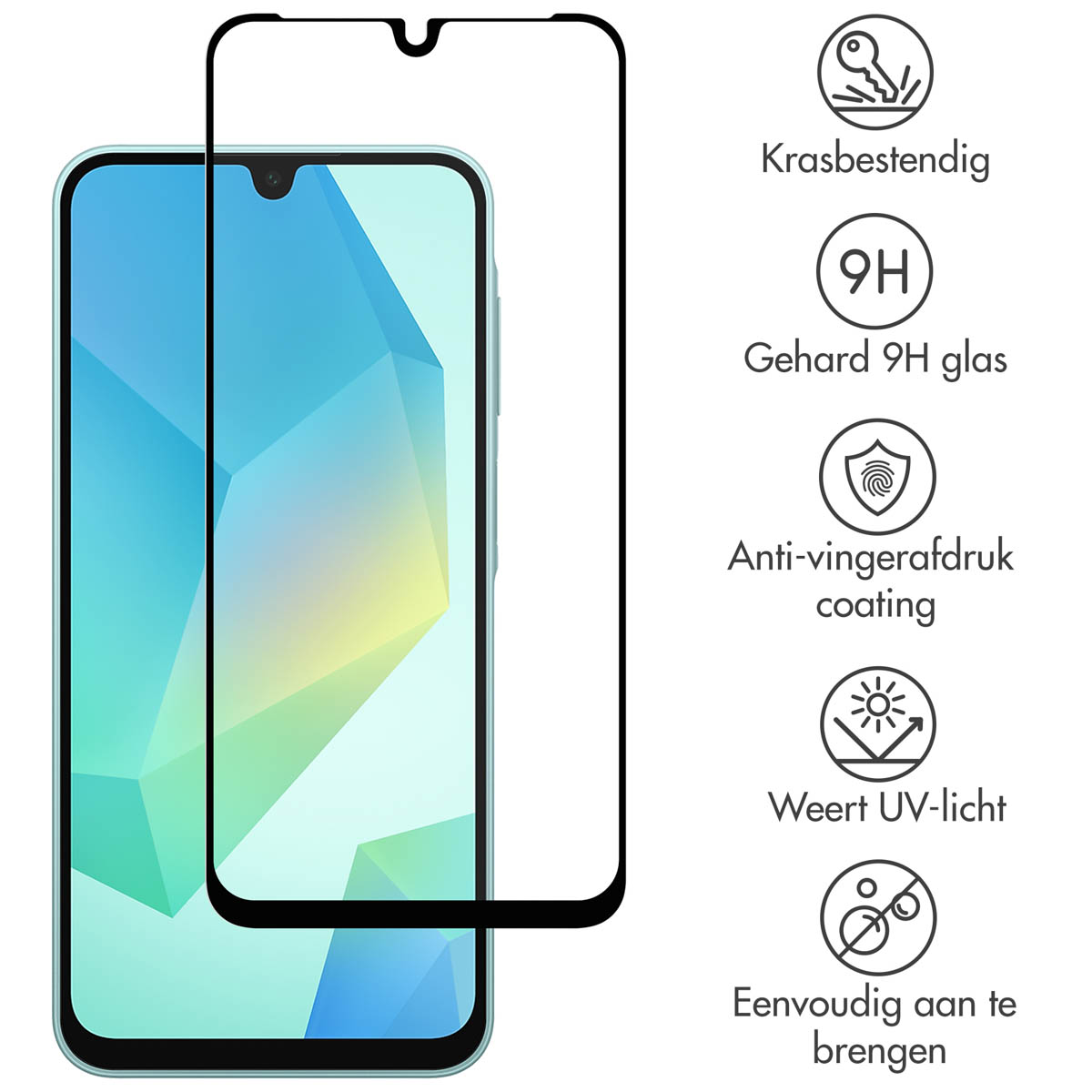 Un protecteur d'écran de téléphone avec diverses caractéristiques de protection.
