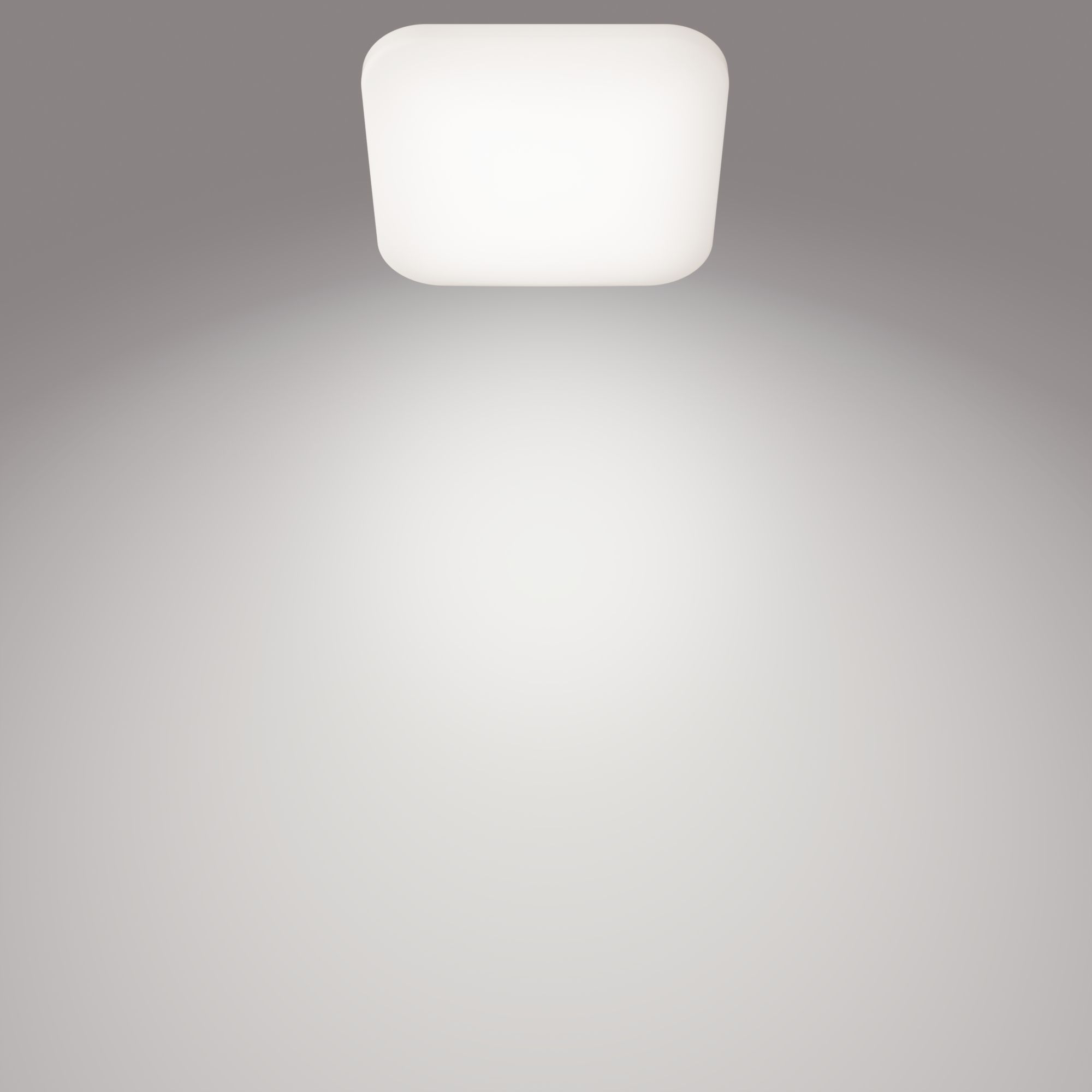 Una plafoniera rettangolare con luce bianca, incorniciata da un bordo grigio.