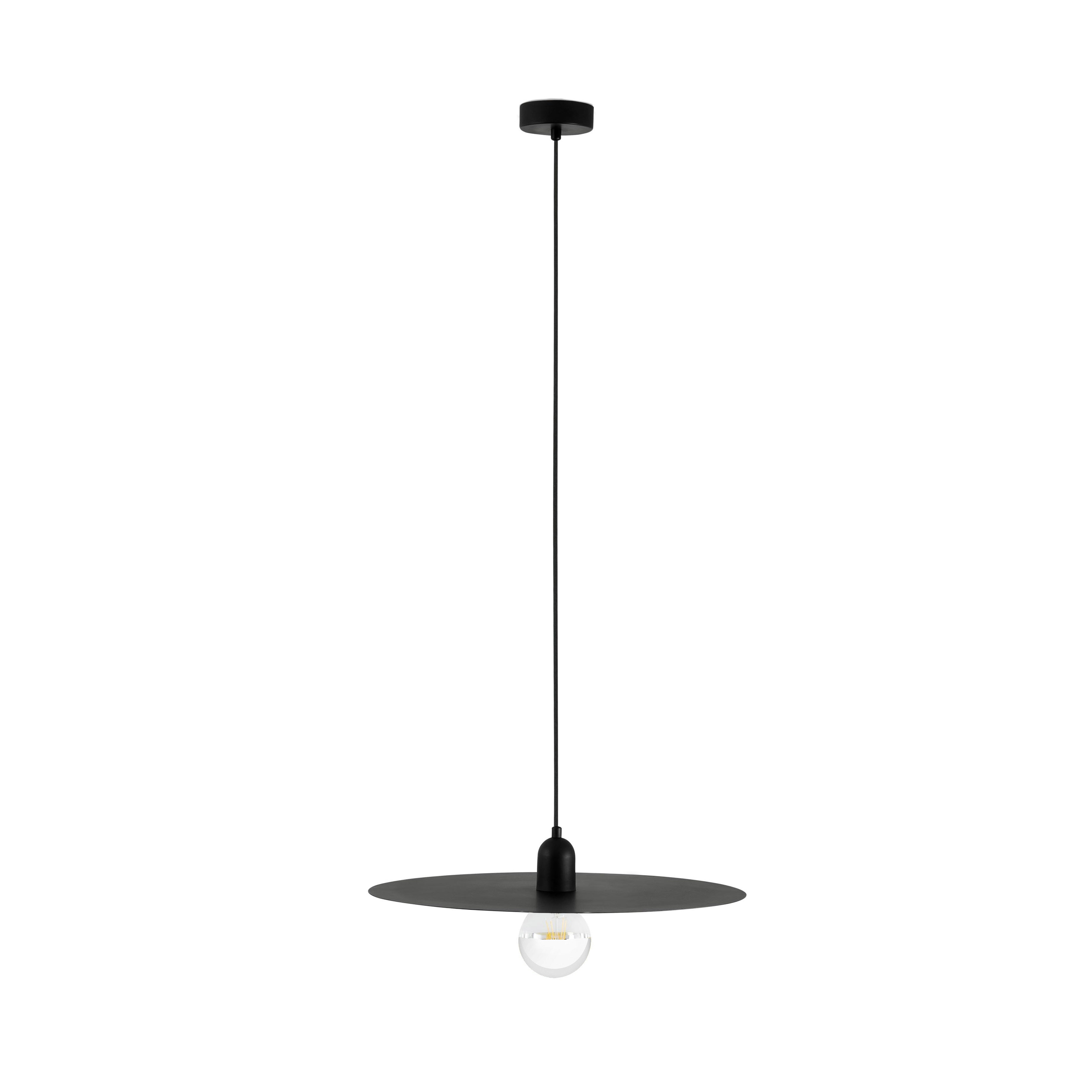 Aexit Plafoniera A Disco Piatto Per Lampade A Sospensione: Base Rettangolare Nera In Metallo, Accessori Inclusi