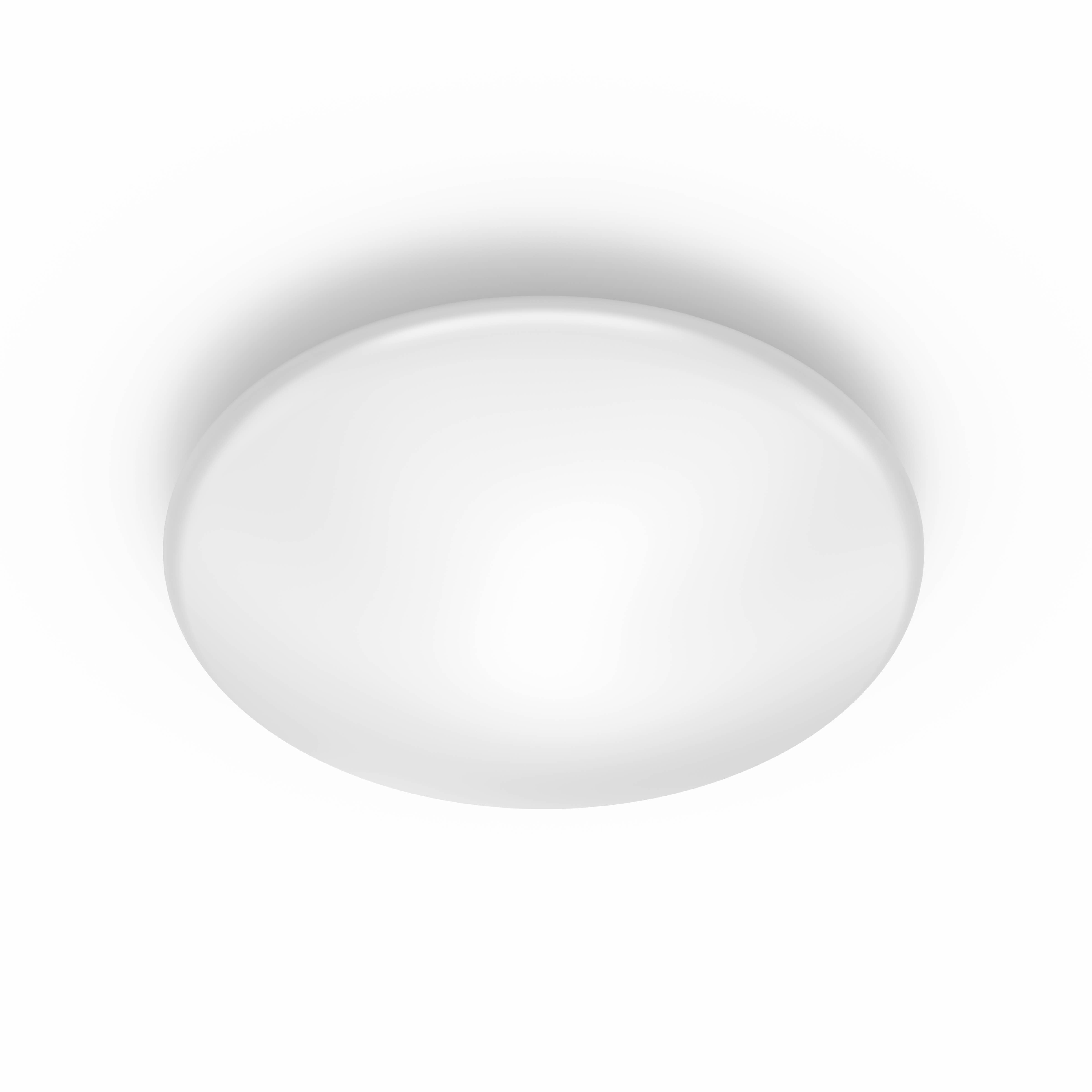 Weiße, ovale Deckenleuchte, bündig montiert, schlichtes und sauberes Design.