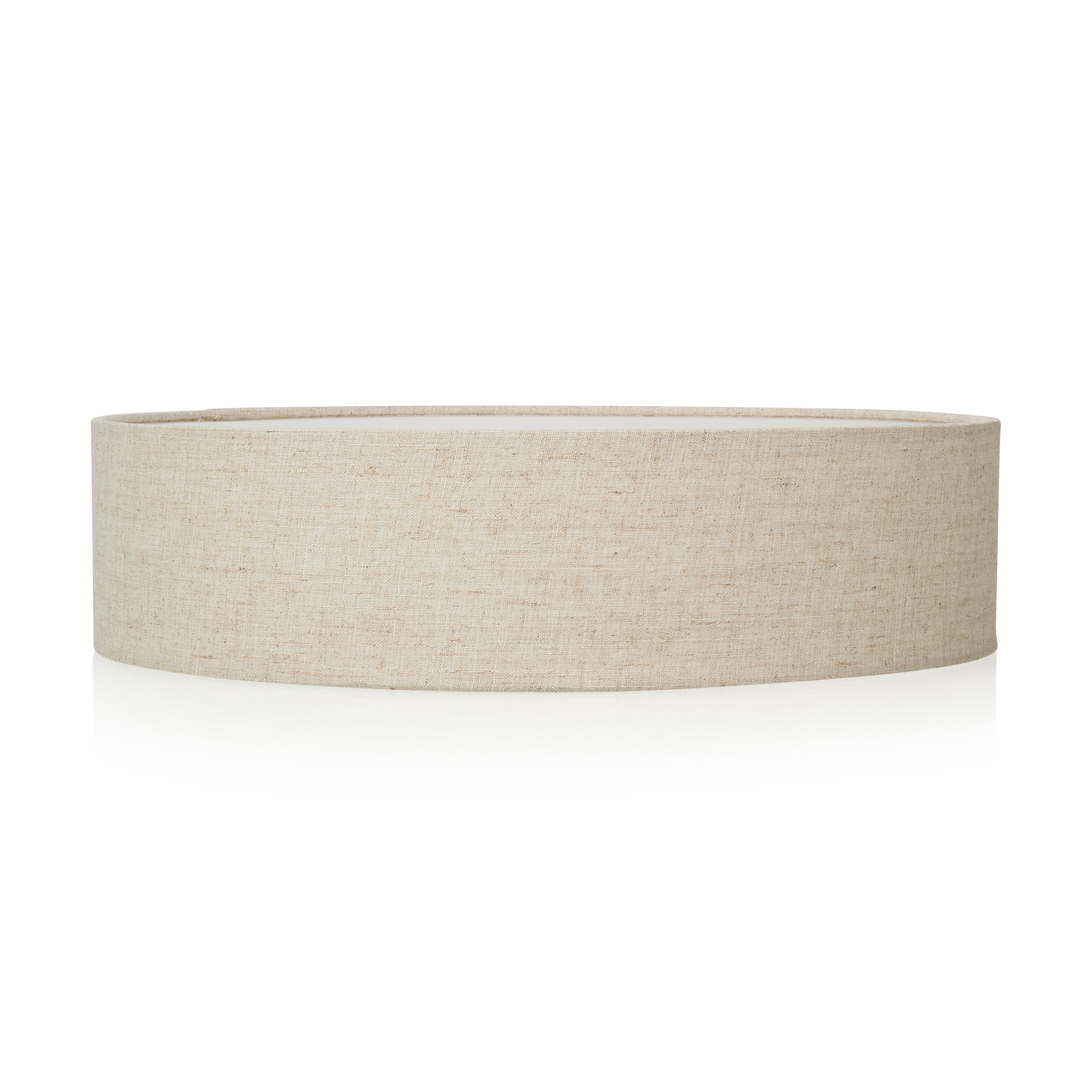Paralume. Paralume cilindrico in tessuto beige, colore beige chiaro e trama liscia.