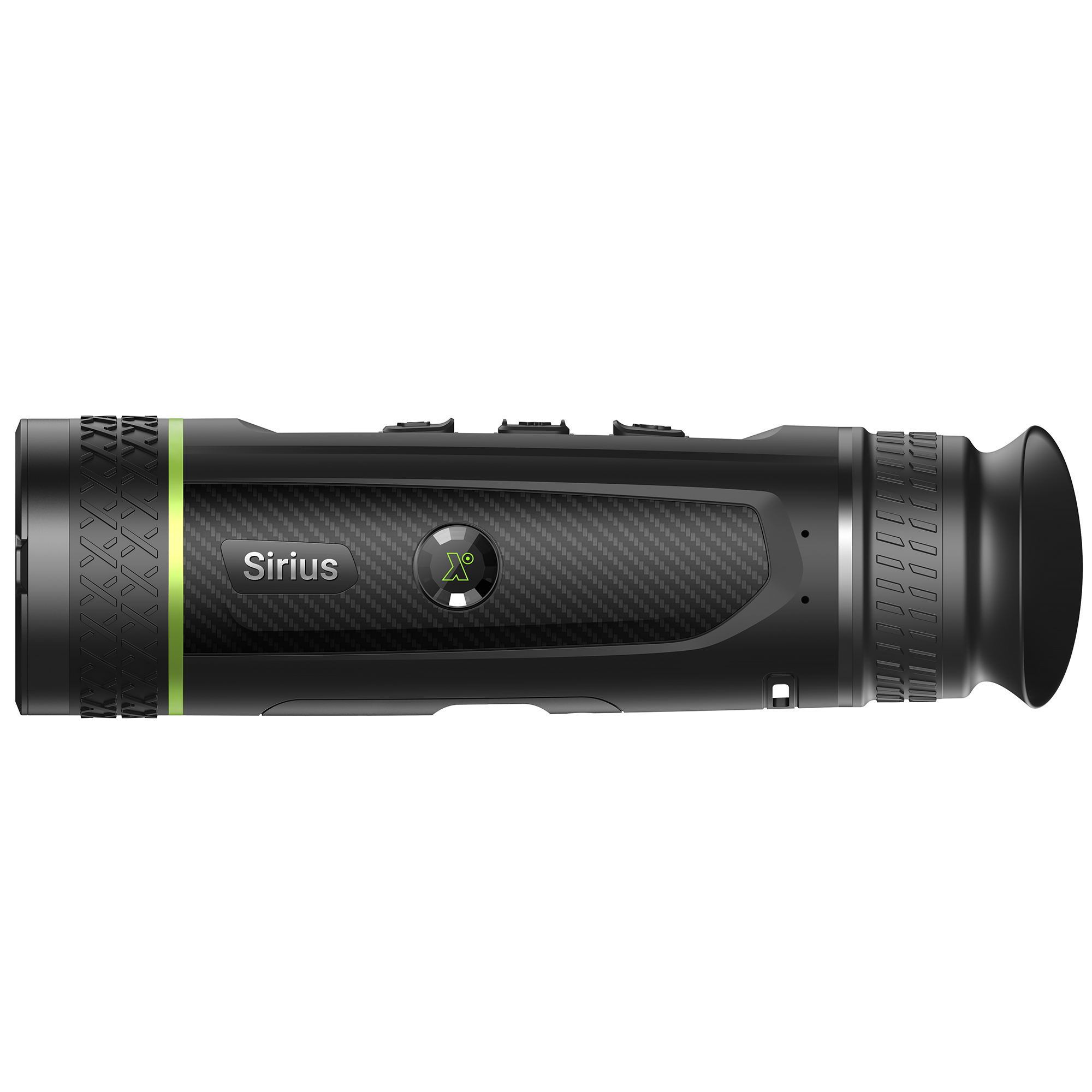 Se muestra un dispositivo de visión nocturna negro y verde.