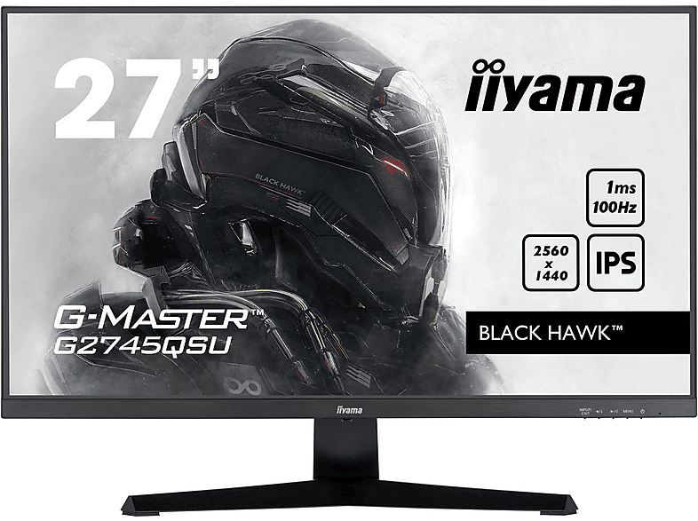 IIYAMA G-MASTER G2745QSU-B2 27 Zoll WQHD Monitore (1 ms Reaktionszeit , 100 Hz , 60 Hz nativ)
