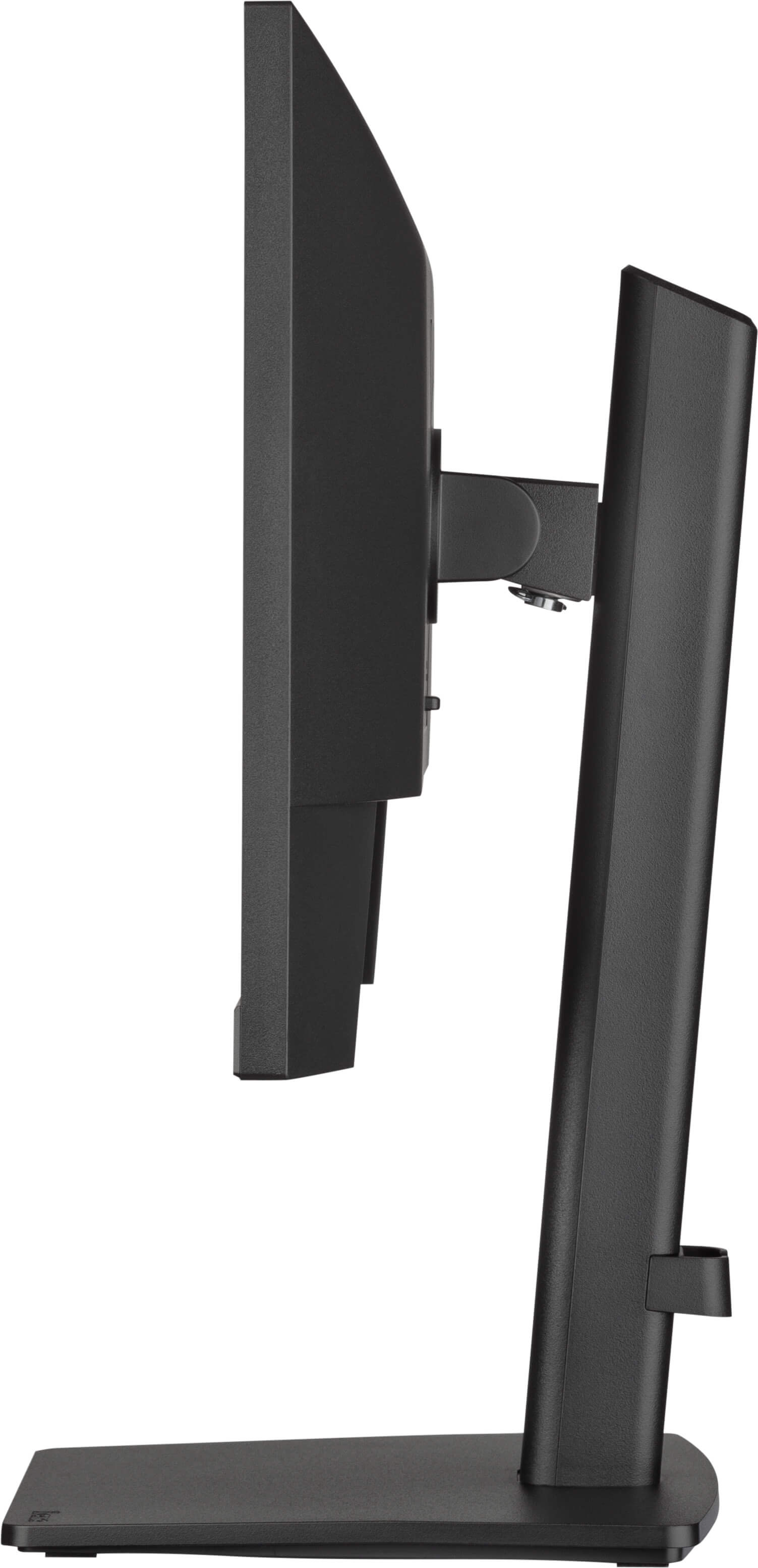 Czarny gramofon z płytą na talerzu, w czarnej walizce, na drewnianym stole.