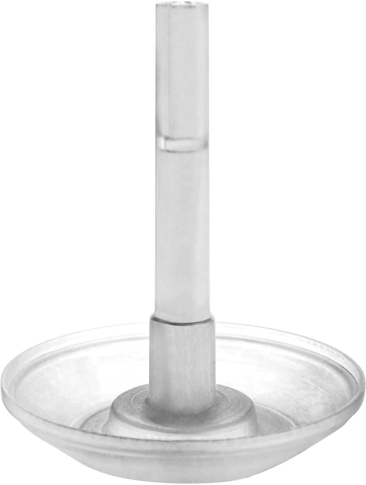 Metall-Kerzenhalter mit hohem, klarem, zentralem Stiel.