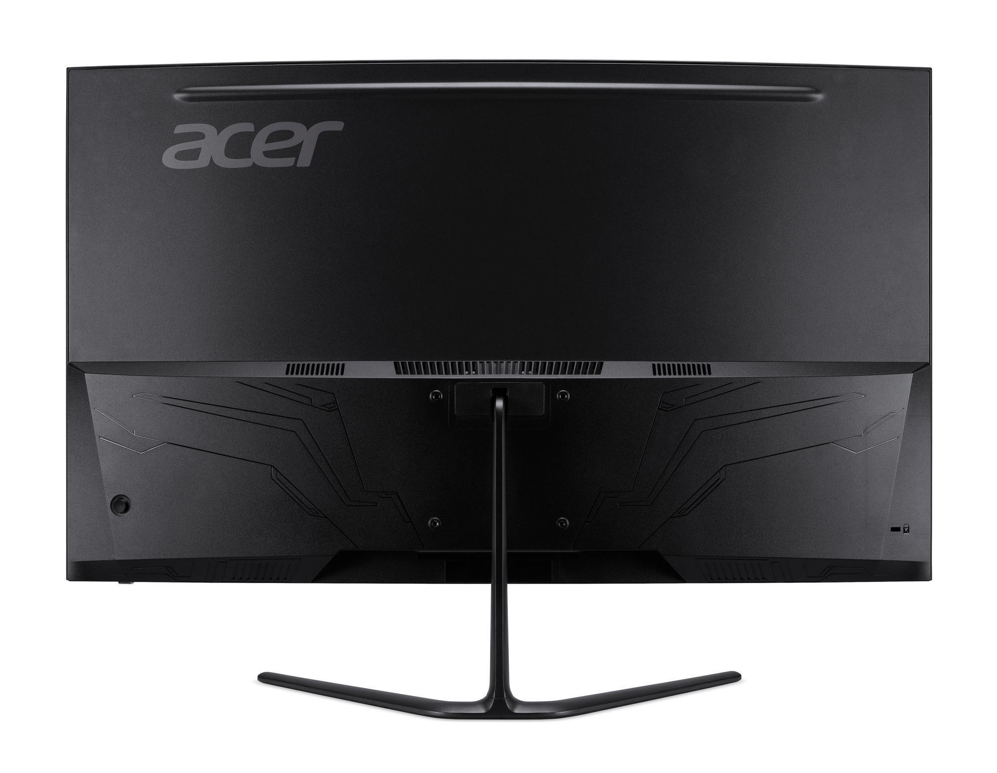 Tył czarnego monitora komputerowego Acer.