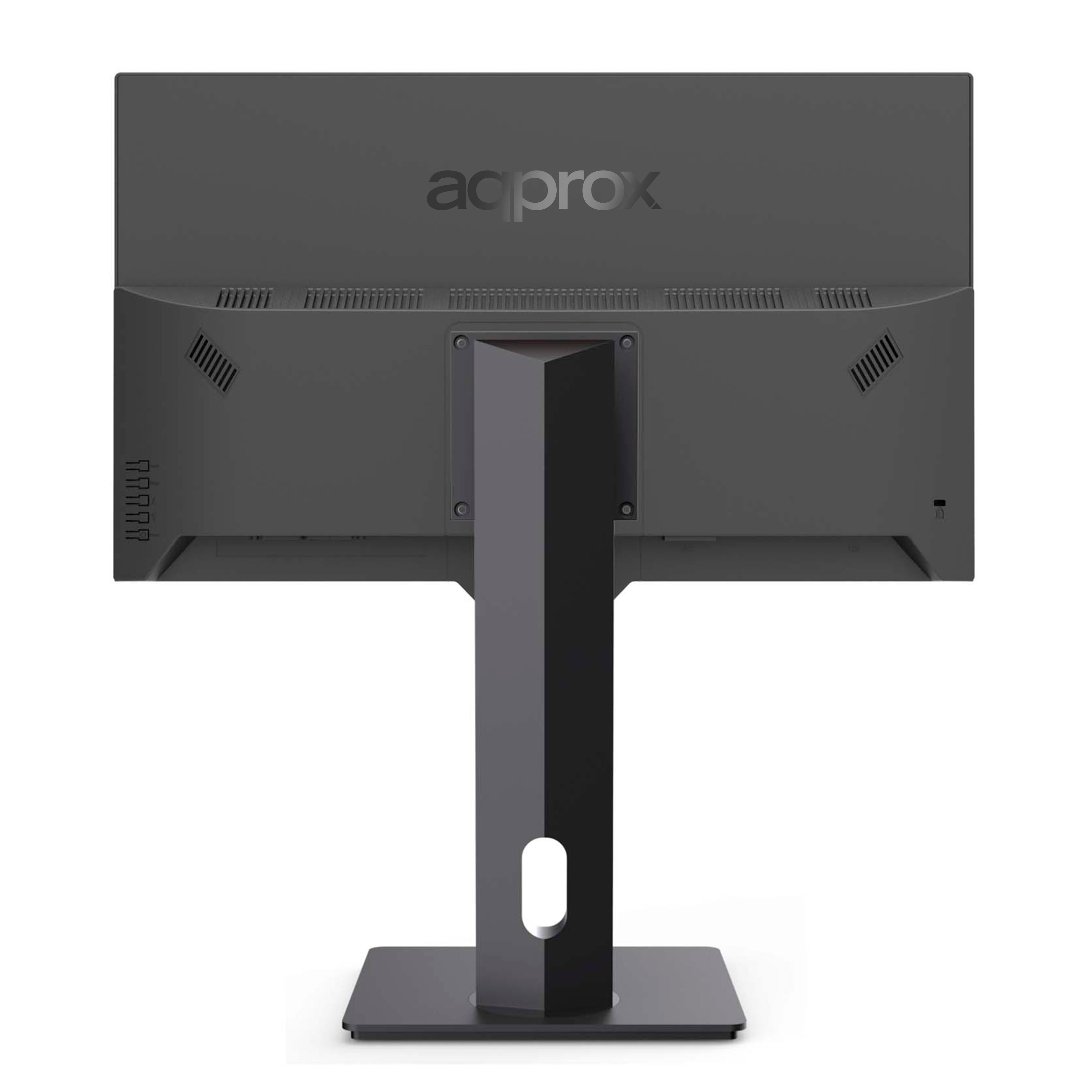 Czarny monitor pokazujący tył. Monitor ma logo 'ac proX' z tyłu.