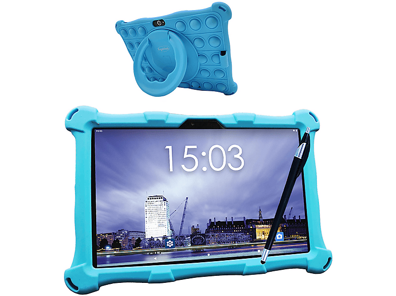 ANGELTECH XL, Kinder Tablet, 96 GB, 10 Zoll, Blau