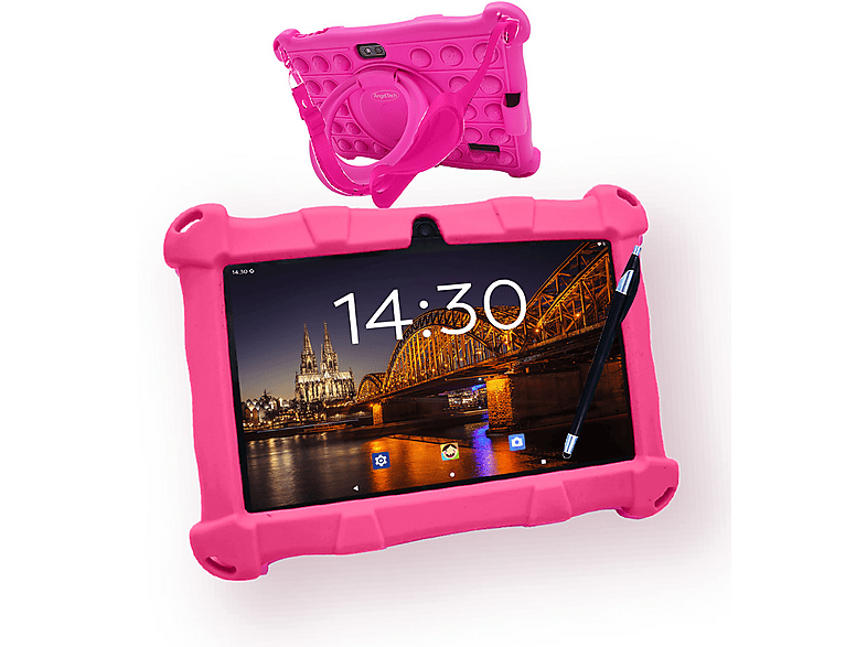 ANGELTECH SLIM, Kinder Tablet, 96 GB, 7 Zoll, Rosa
