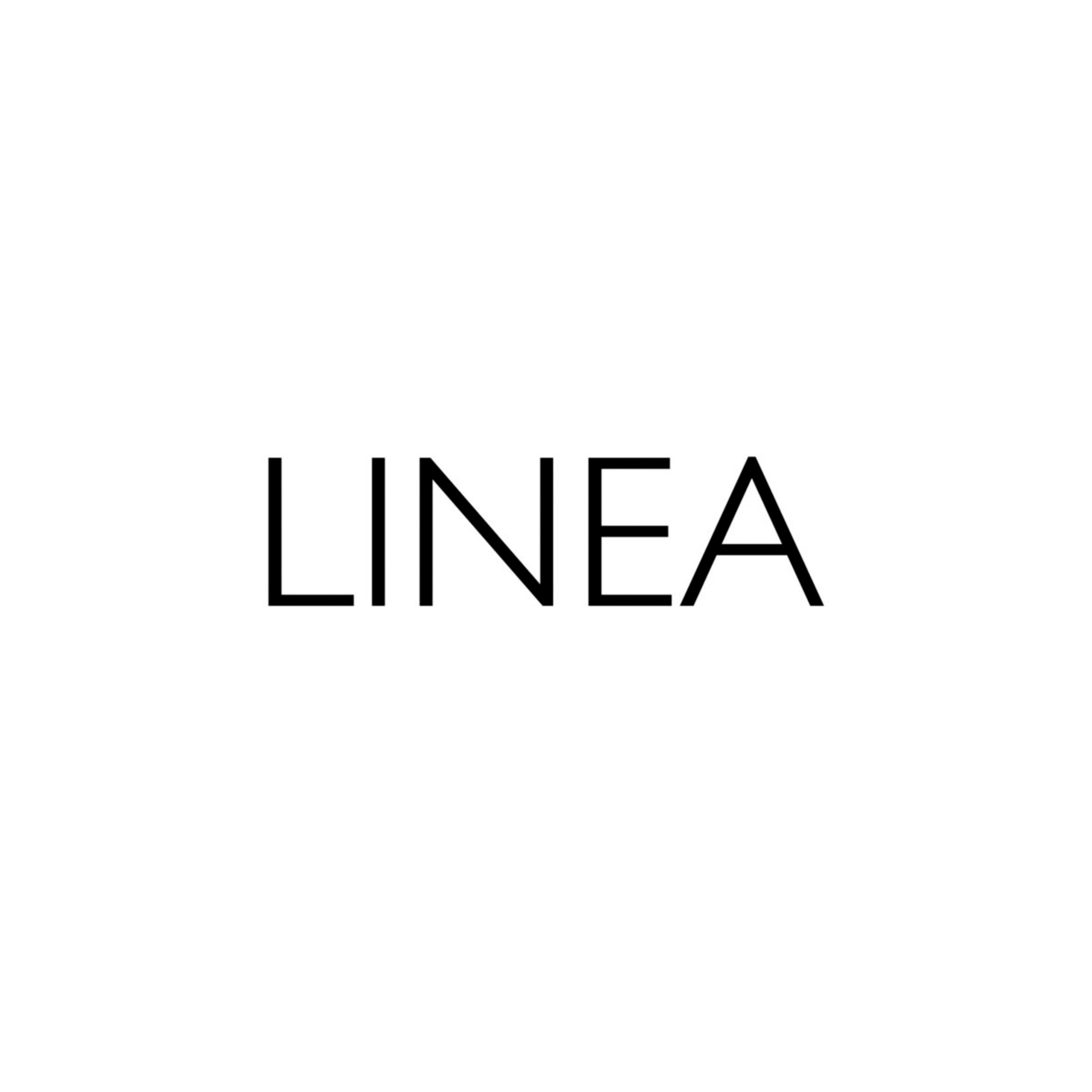 Das Wort LINEA in schwarzer, serifenloser Schrift auf weißem Hintergrund.