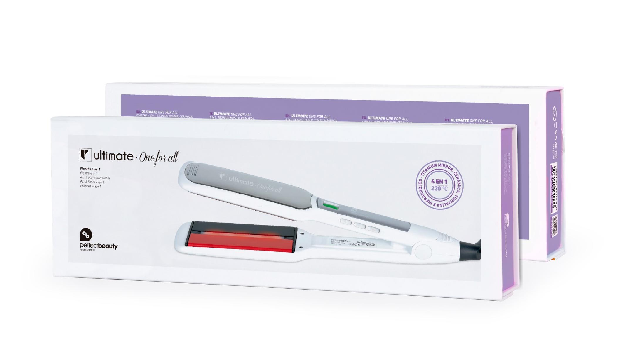 Plancha de pelo en caja. Contiene plancha y caja.