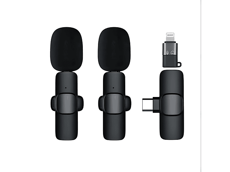 SUZAKUIN Kabellos 20m Rauschunterdrückung Bluetooth-Mikrofon Schwarz