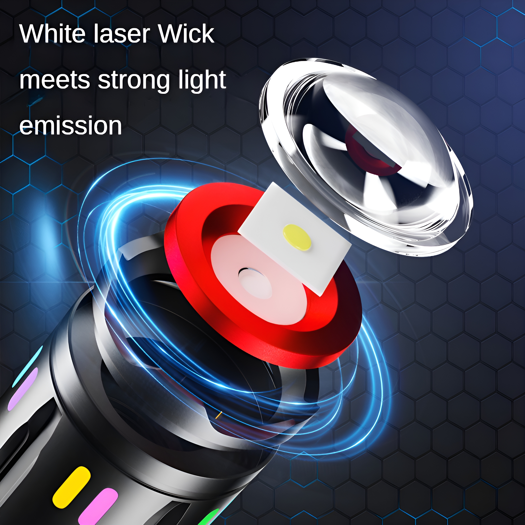 Eine High-Tech-Illustration eines lichtemittierenden Geräts.