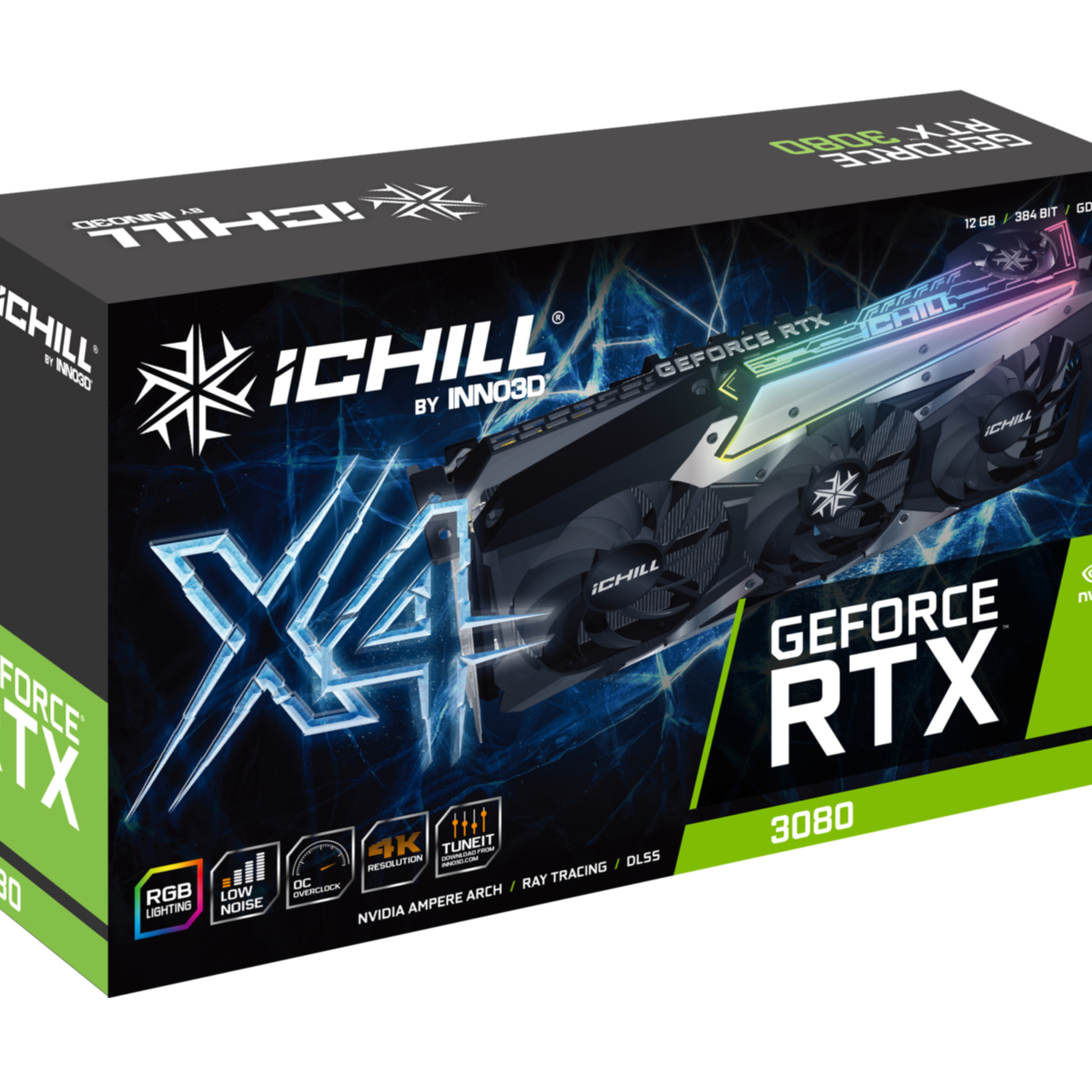 Card màn hình Inno3D RTX 3080 ICHILL X4 LHR 10GB (10GB GDD6X, 320-bit