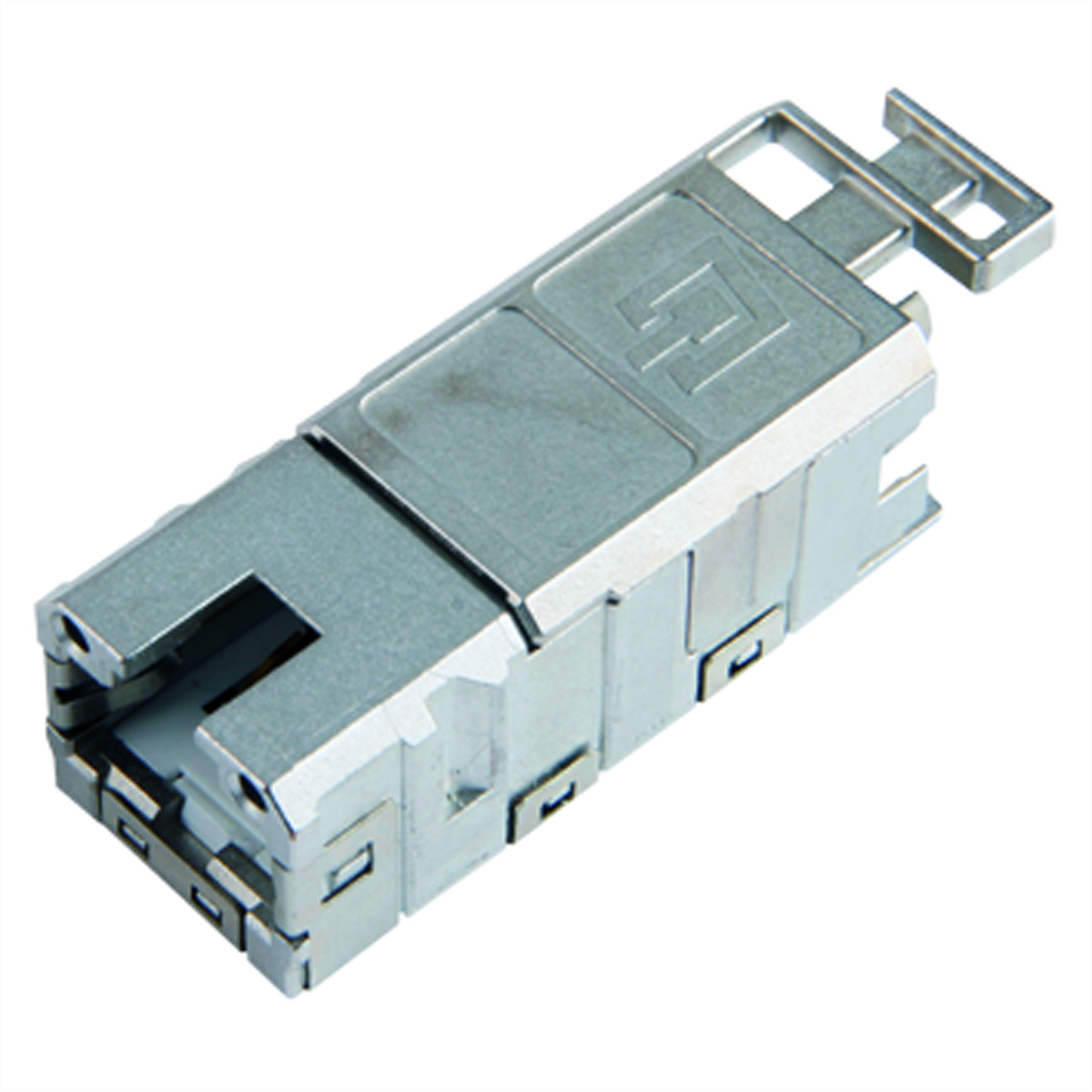 Ein kleines, metallisches, rechteckiges elektronisches Bauteil mit Griff.