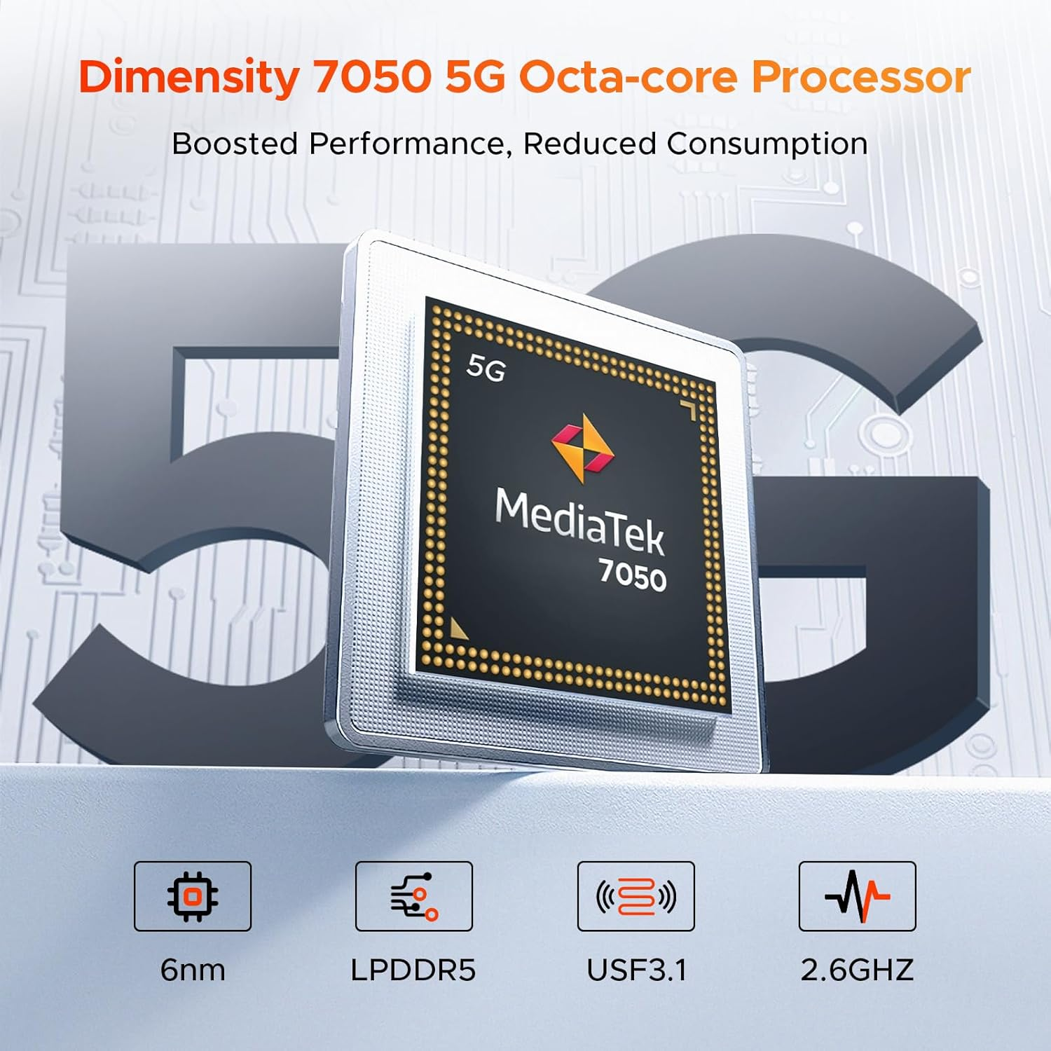 Procesador Dimensity 7050 5G Octa-core.