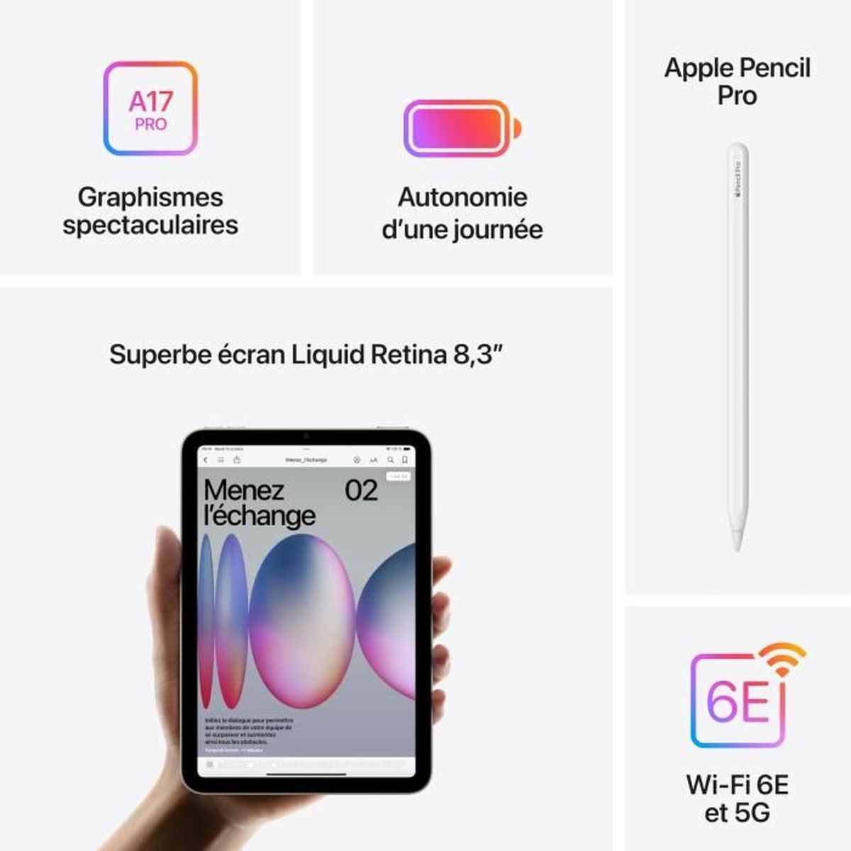 Tablet z rysikiem i tekstem. Wyświetla tablet, rysik oraz funkcje, jak ekran i żywotność baterii.