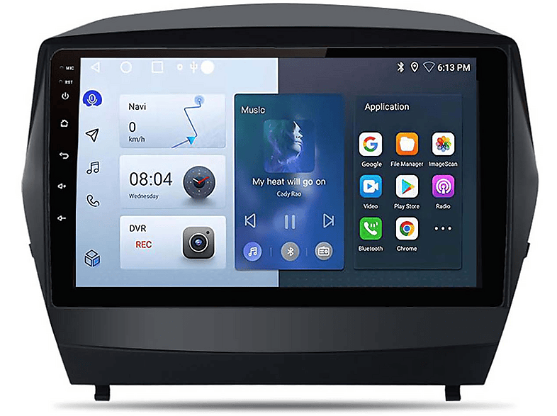 ACAVICA Autoradio Android 14 2 + 64 Go Pour Hyundai I Tucson JM 2004-2009 10,1" - Avec Navigation GPS Sans Fil Carplay Android Auto WiFi Bluetooth