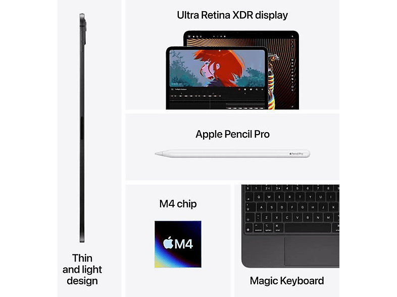 APPLE IPAD PRO 11 WIFI 256GB SP BLK 2024 | 256 GB - Spacezwart