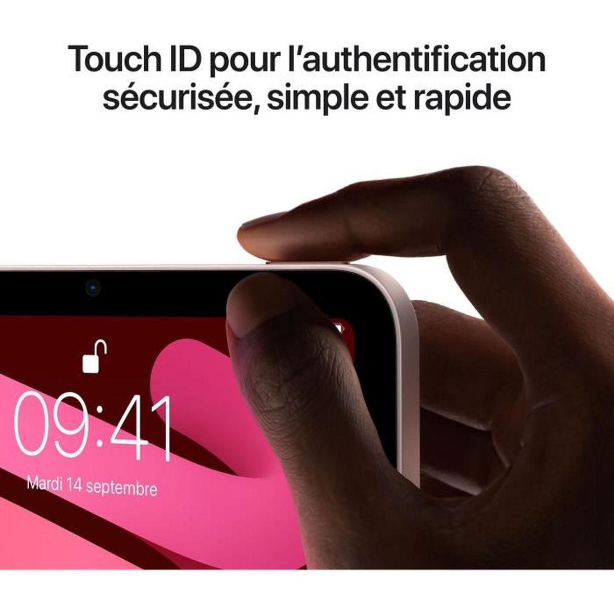 Zbliżenie ekranu telefonu, pokazujące palec dotykający obszaru identyfikacji dotykowej.