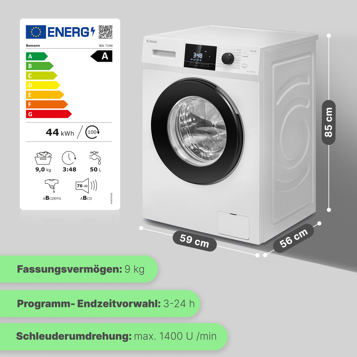 Drei schwarze Scheinwerfer leuchten in einem Regenbogen von Farben.