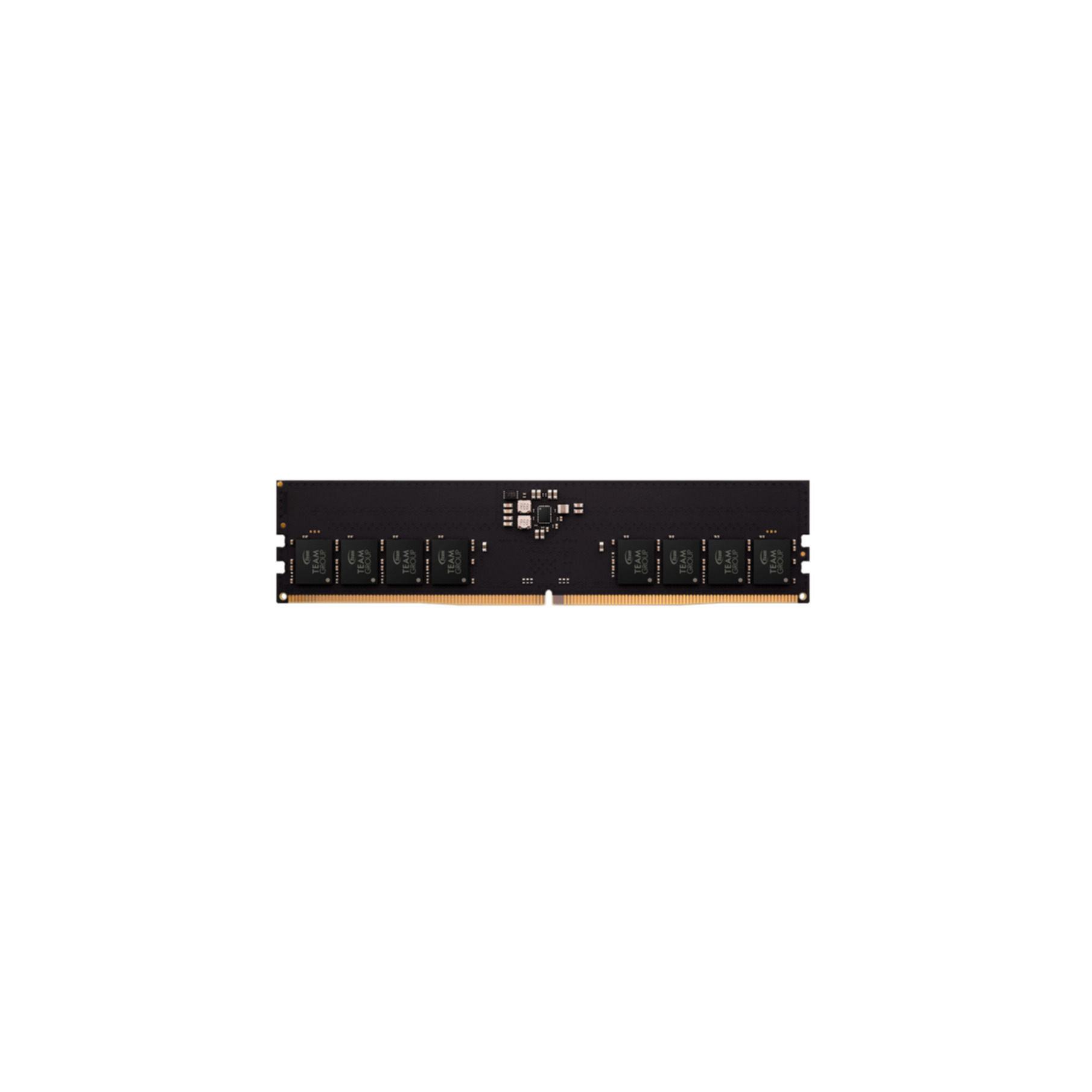 Black RAM stick on white. Gold connectors at bottom.