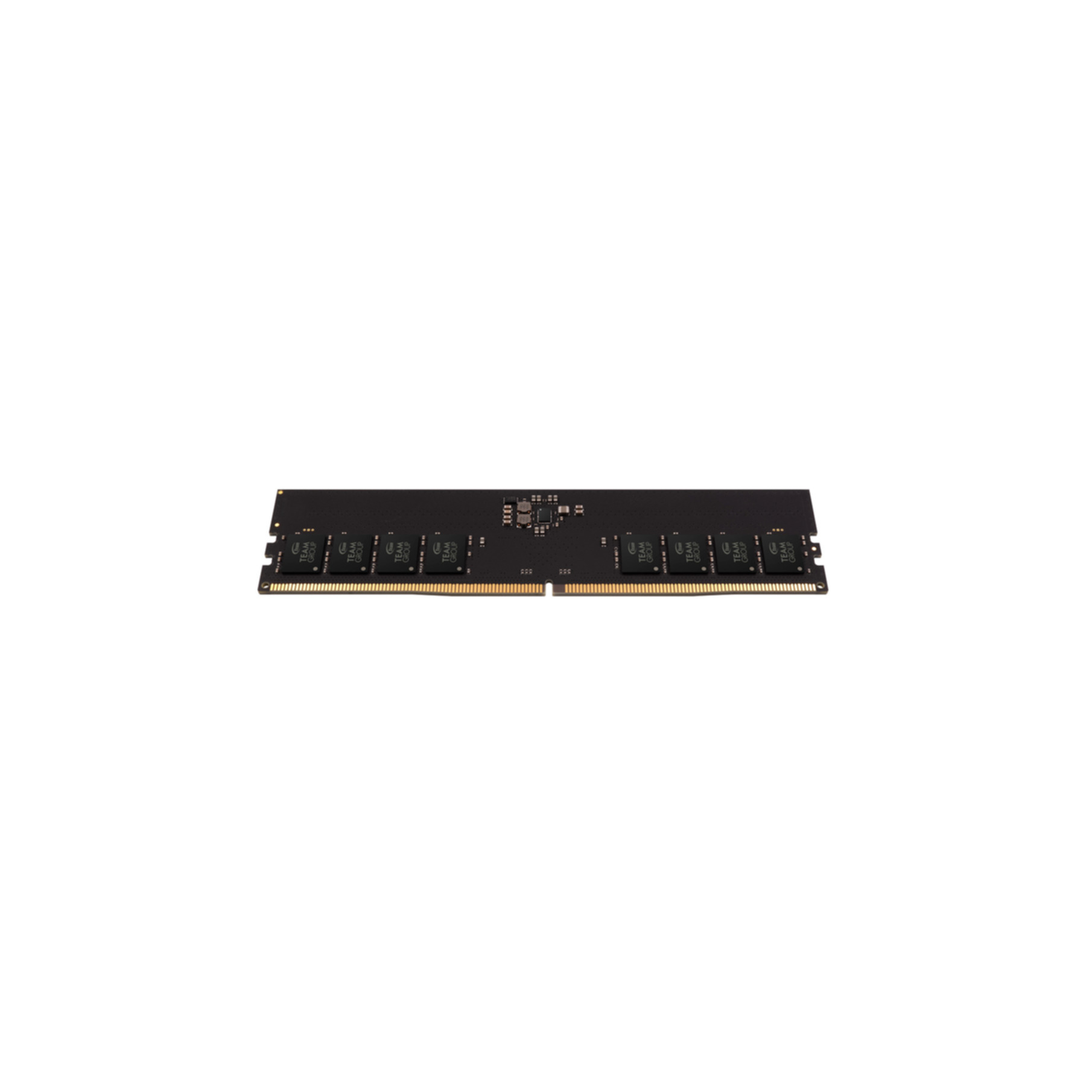 Black RAM stick on white. Gold connectors at bottom.