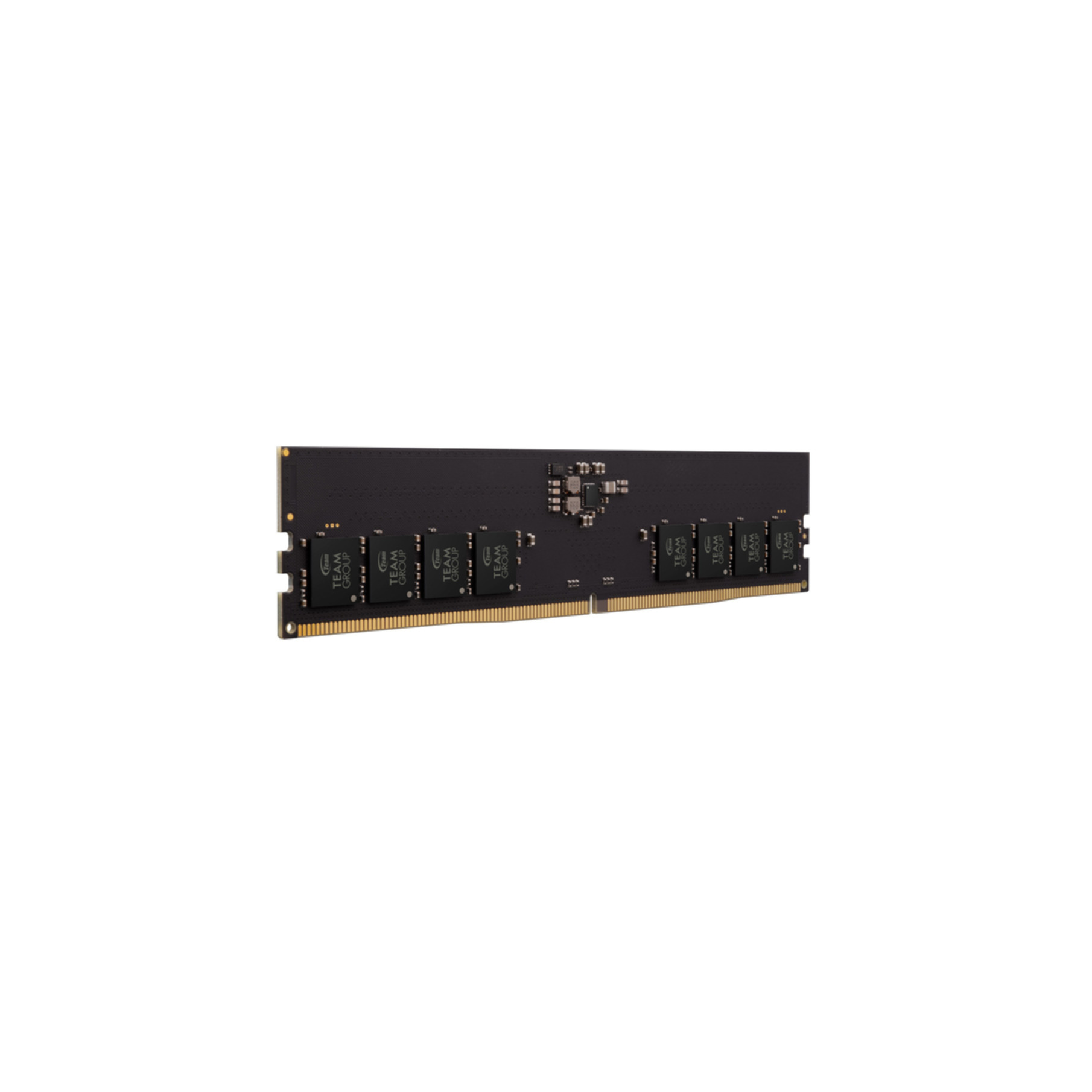 A single black RAM stick on a white background. Gold contacts are visible.