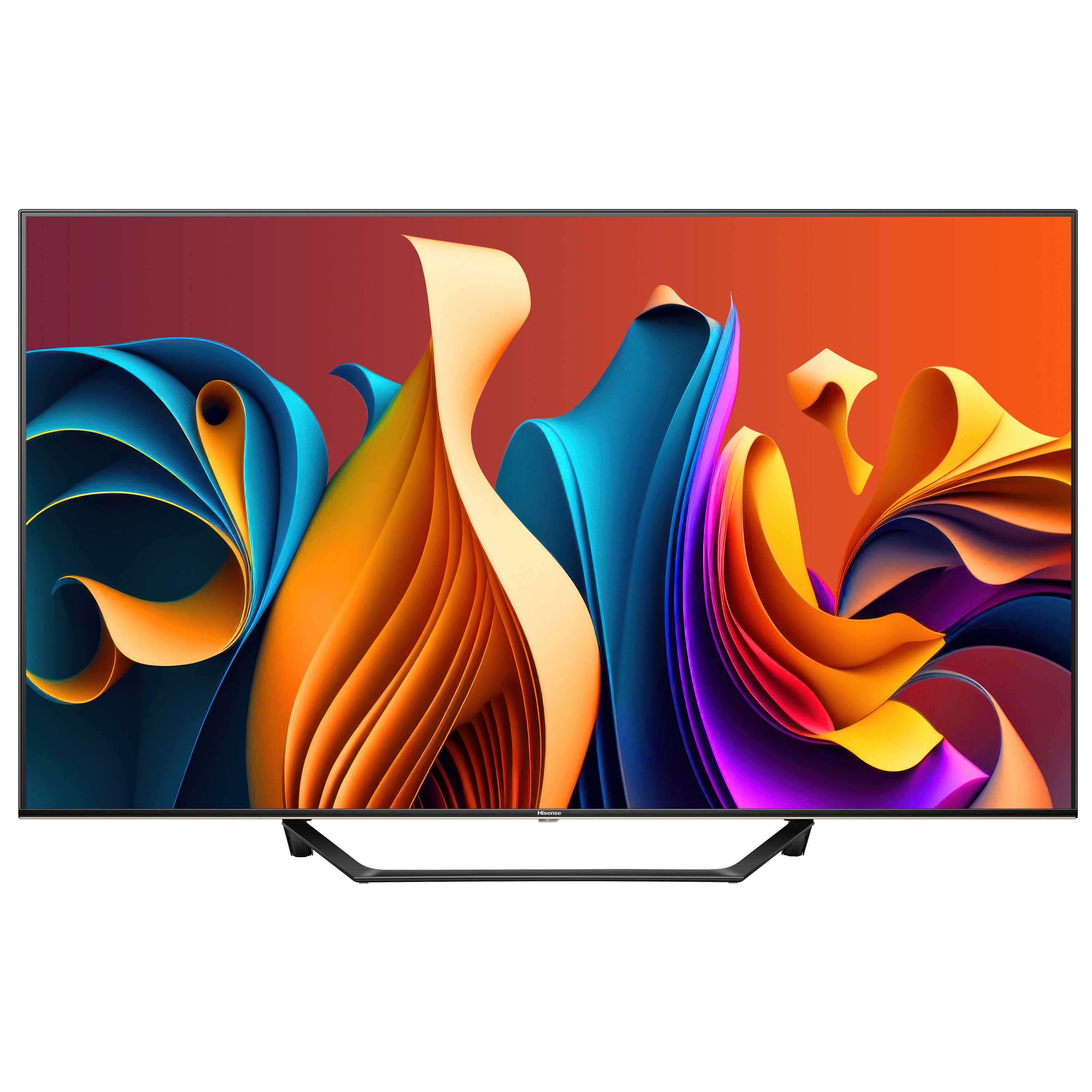 Una pantalla de TV que muestra un patrón de arte abstracto colorido.