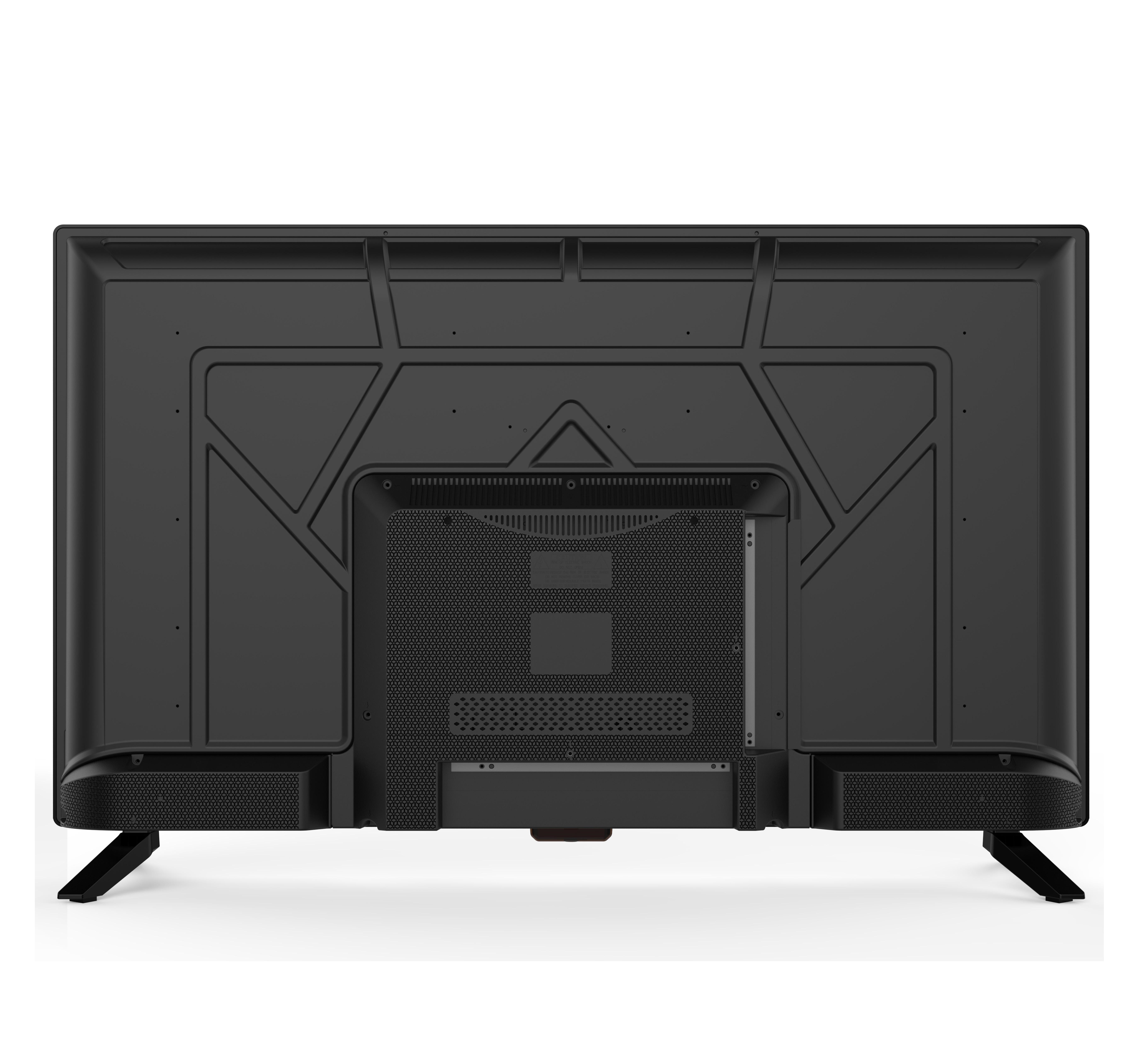 Una TV con dimensioni visualizzate, che mostra misure di larghezza, altezza e profondità.