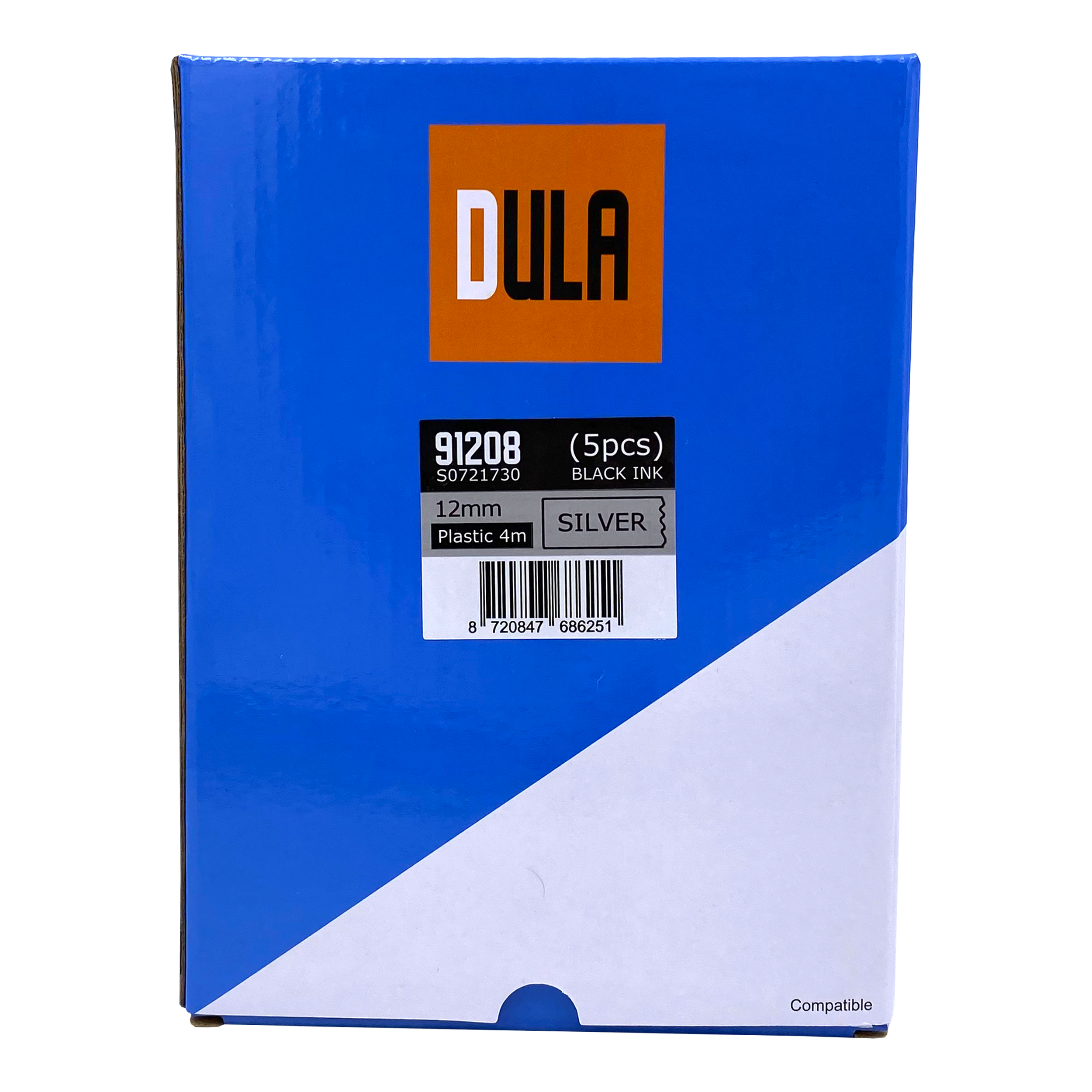 A blue box with a DULA logo and a gold label.