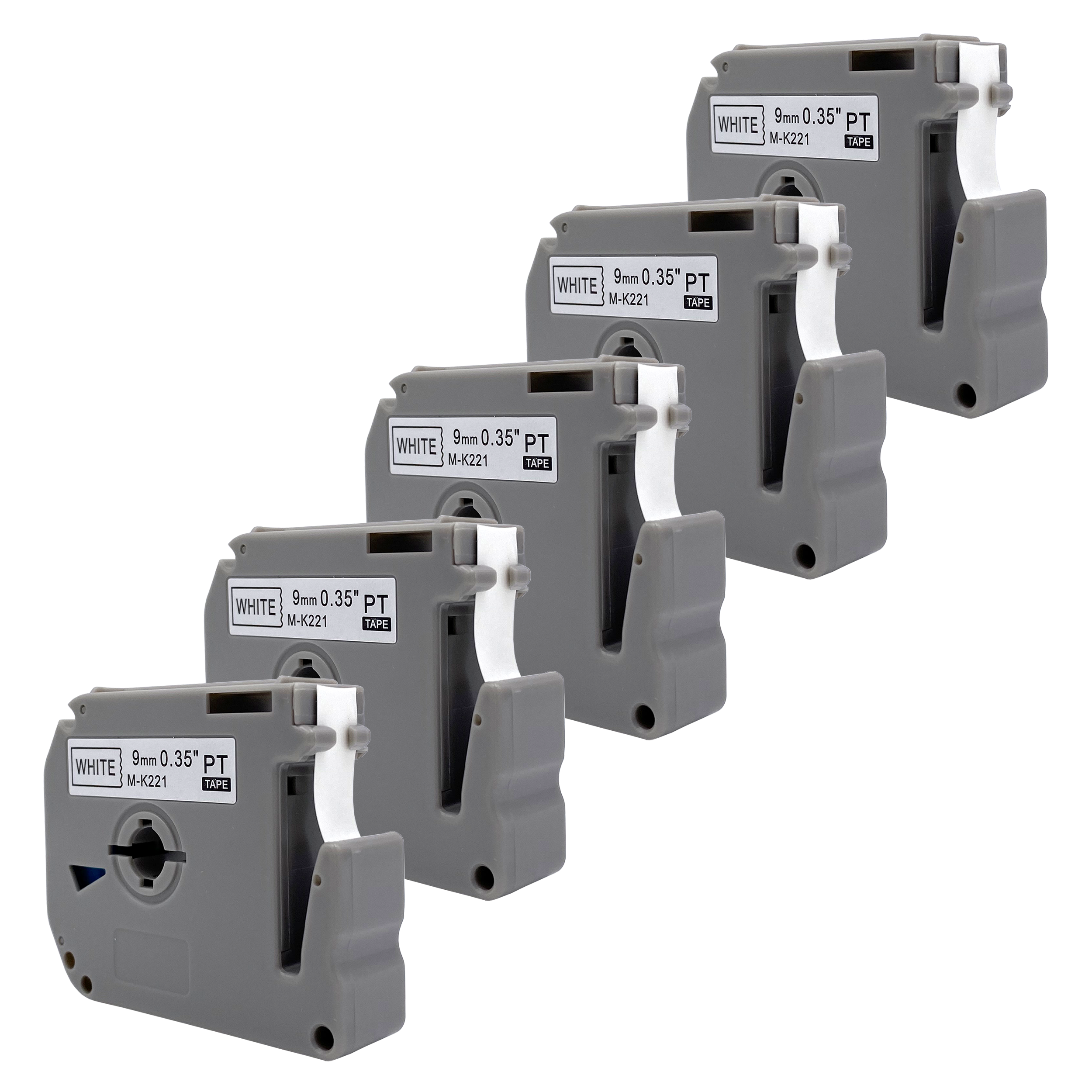 Een rode labelmaker cartridge met rood gelamineerd label.