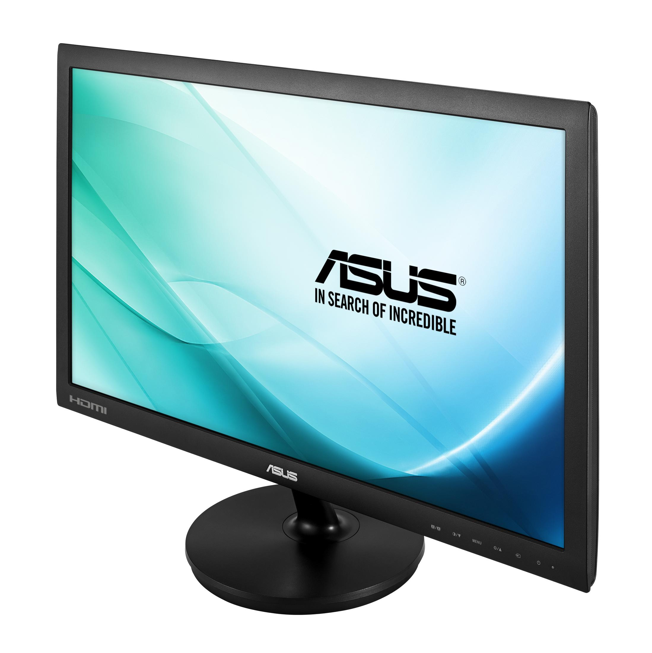 Un monitor de computadora Acer con una base plateada muestra un vibrante chapoteo verde y amarillo.