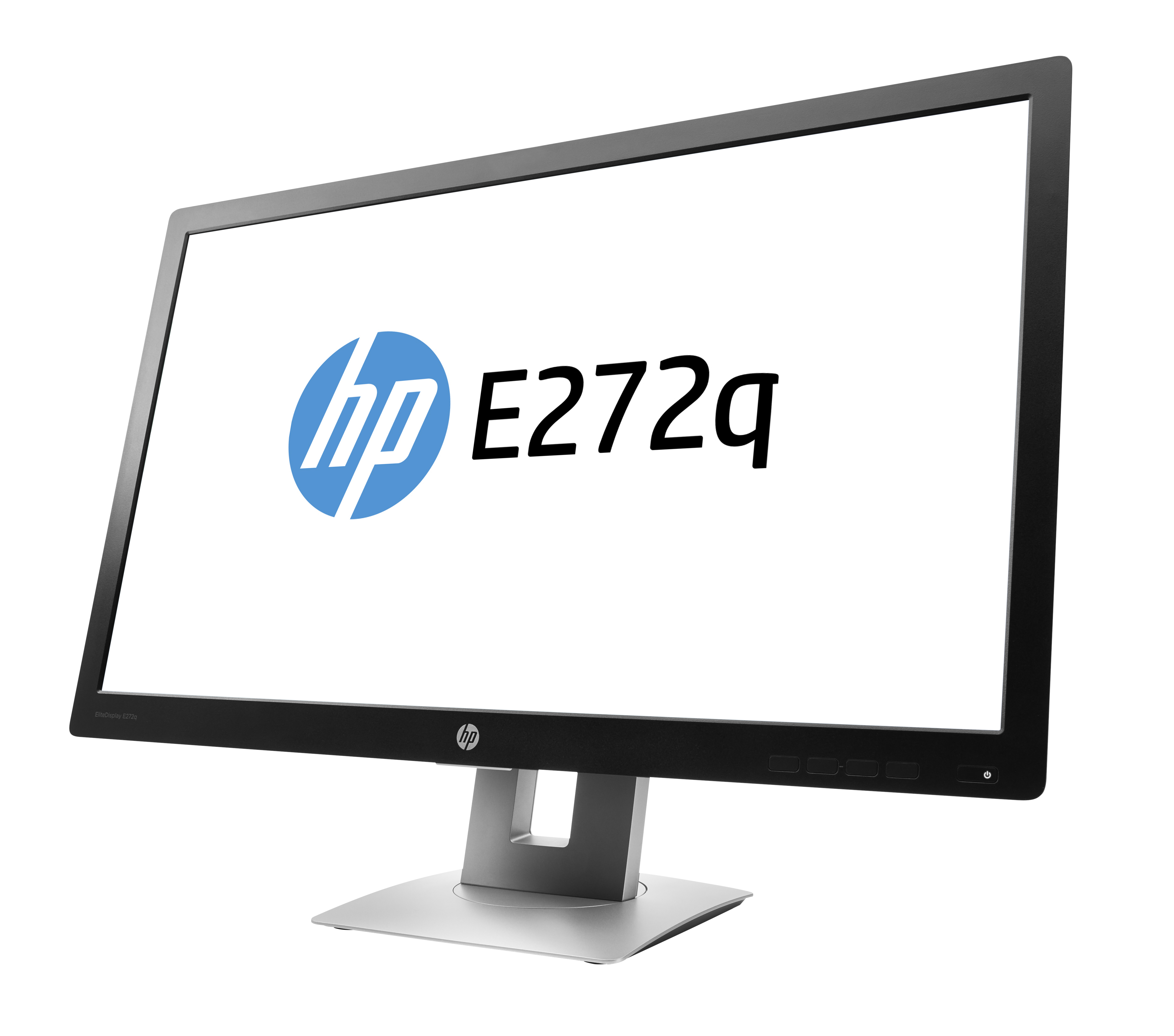 Monitor komputerowy, czarna ramka, biały ekran, z logo HP i nazwą modelu.