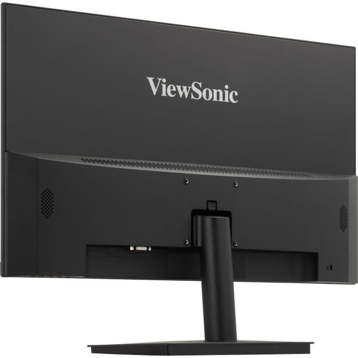 Widok z tyłu czarnego monitora komputerowego z nazwą marki 'ViewSonic'.