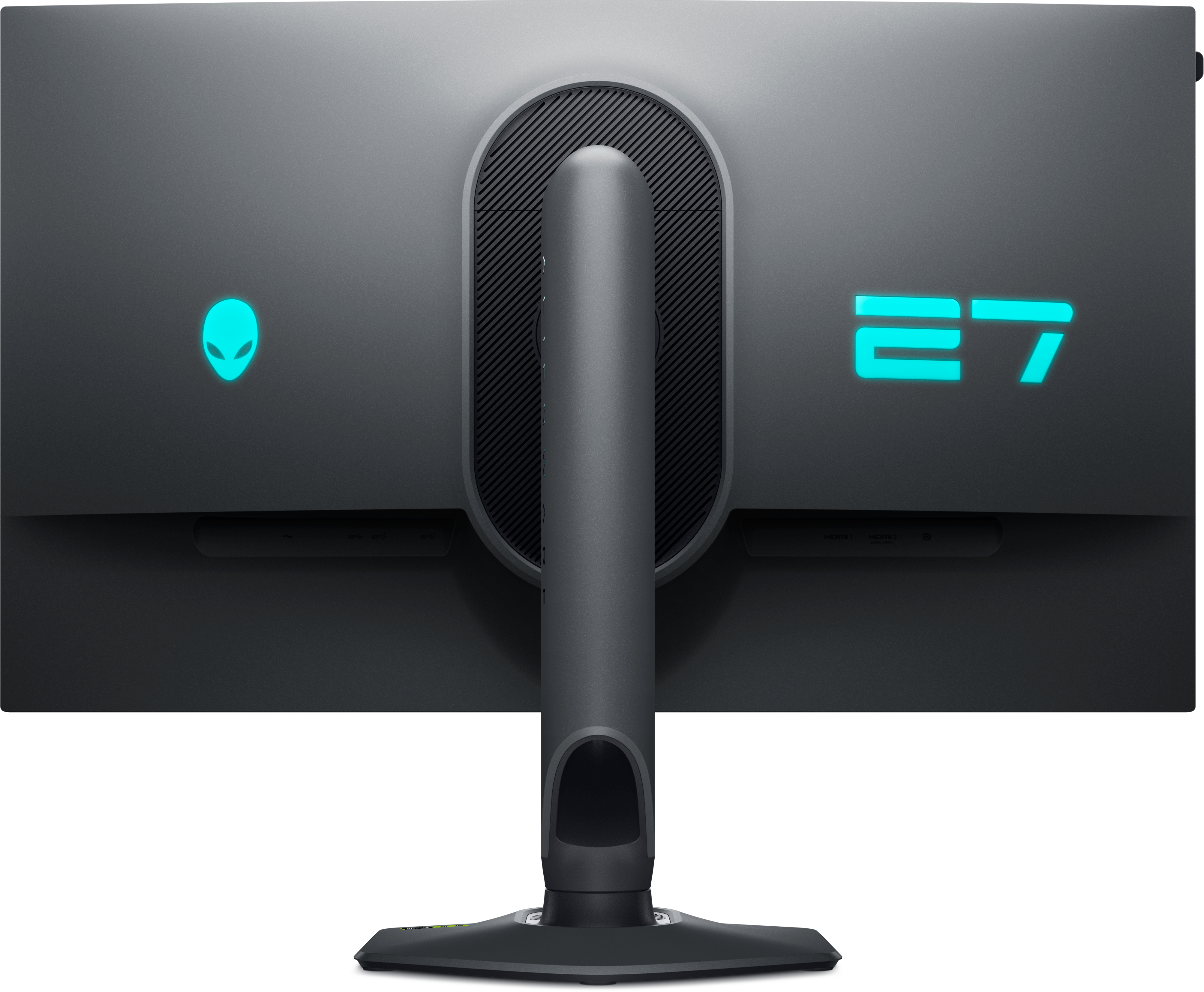 Ein Energielabel für einen HP-Monitor mit Informationen zur Energieeffizienz und 27 Zoll Größe.