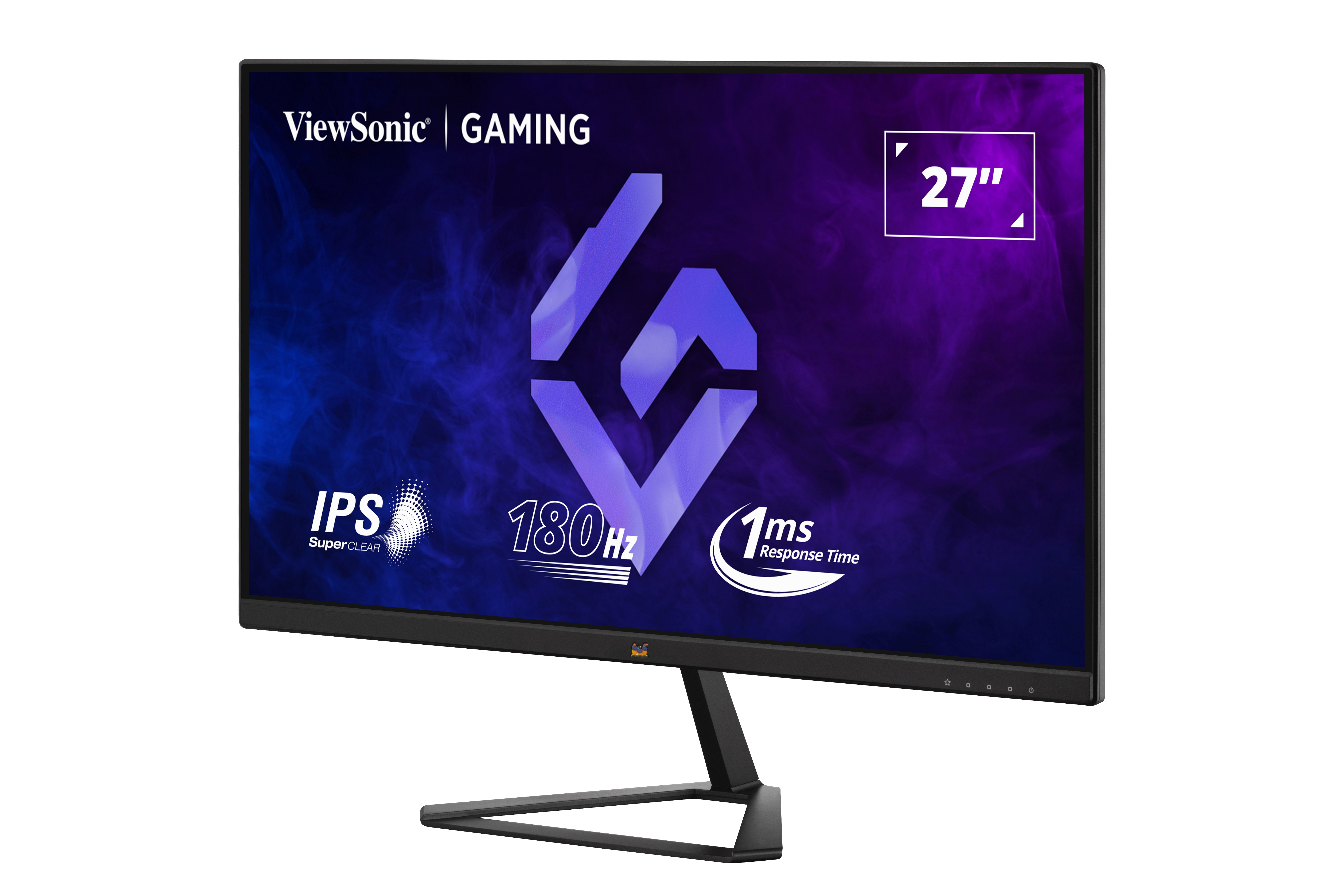 Monitor gaming ViewSonic, negro, 27 pulgadas, IPS, 180 Hz, tiempo de respuesta de 1 ms.