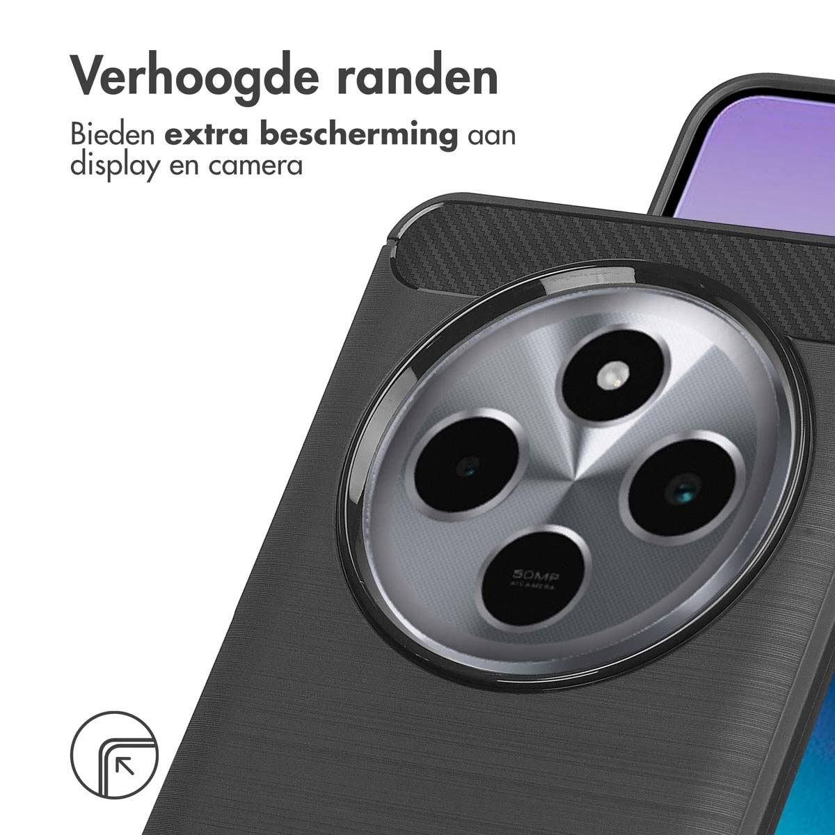 IMOSHION Coque arrière compatible avec Xiaomi Redmi 14C Étui de Téléphone voor Xiaomi Xiaomi Redmi 14C Noir
